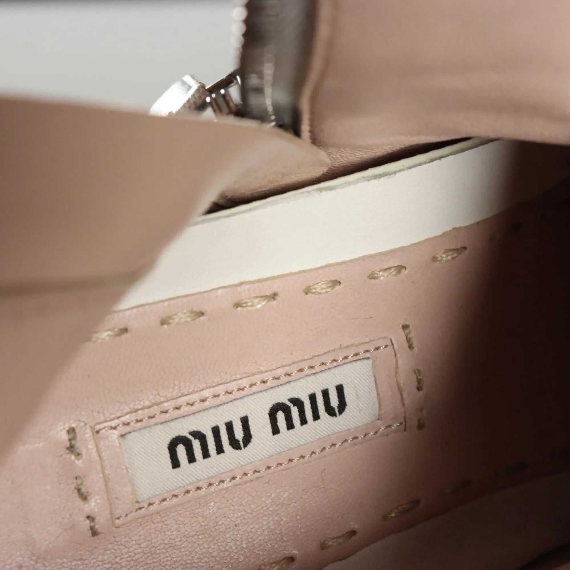 Miu Miu Sneakers Silvered Leather UK Size 6 Second Hand Italy