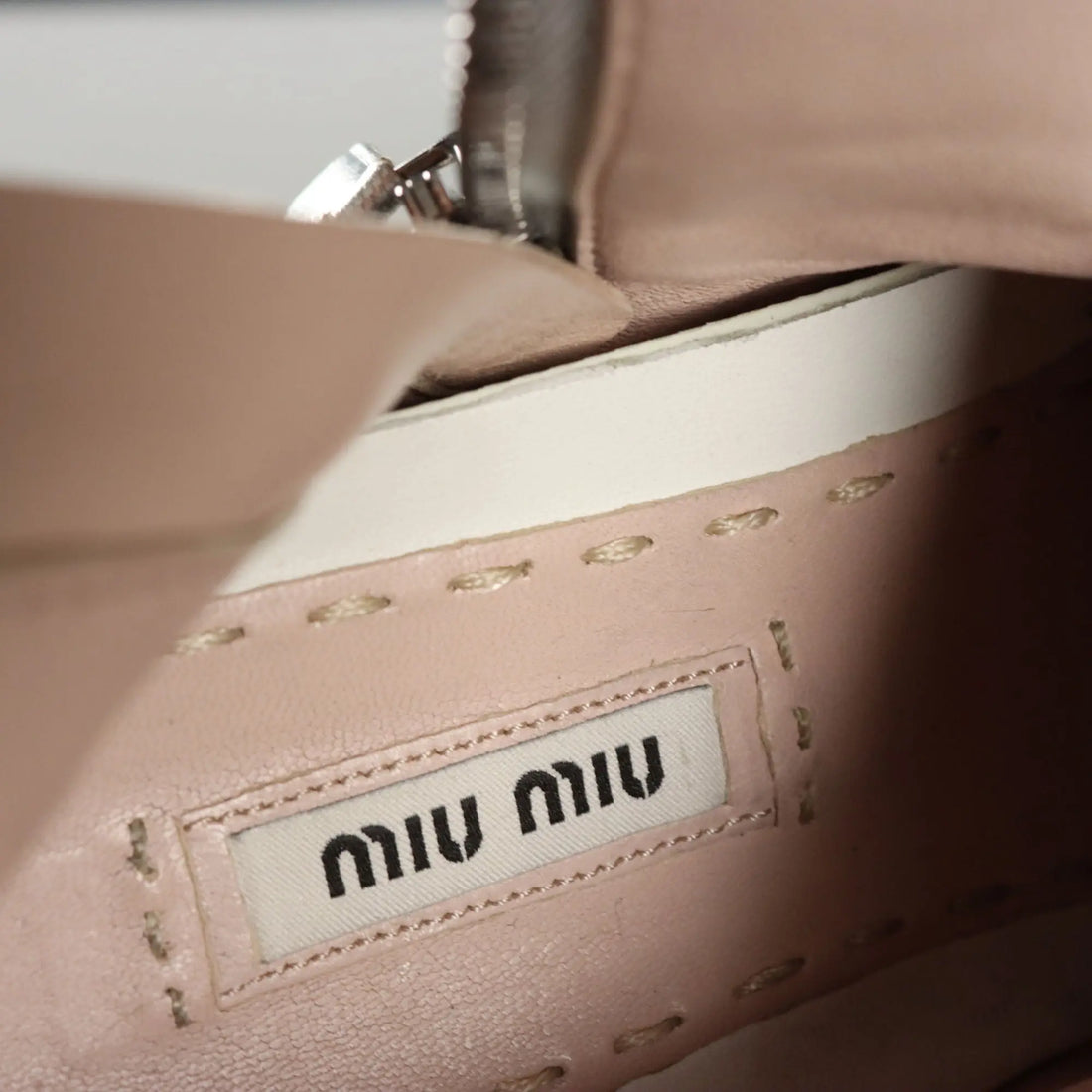Miu Miu Sneakers Silvered Leather UK Size 6 Second Hand Italy
