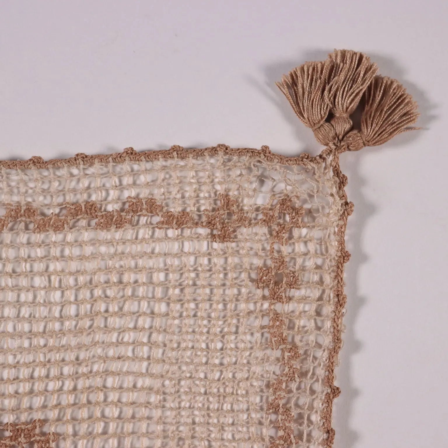 Filet Pillow Cover With Tassels - Filet | Clothing & House Linens | Antique House Linens