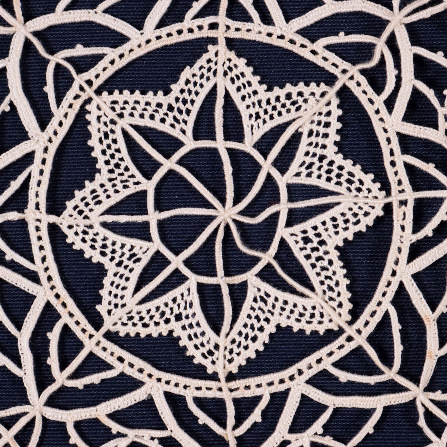 Quattro Inserti Antichi '900 Cotone in Punto Ago con Motivi Floreali