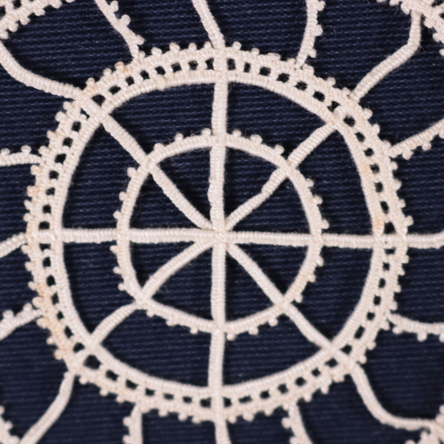 Quattro Inserti Antichi '900 Cotone in Punto Ago con Motivi Geometrici