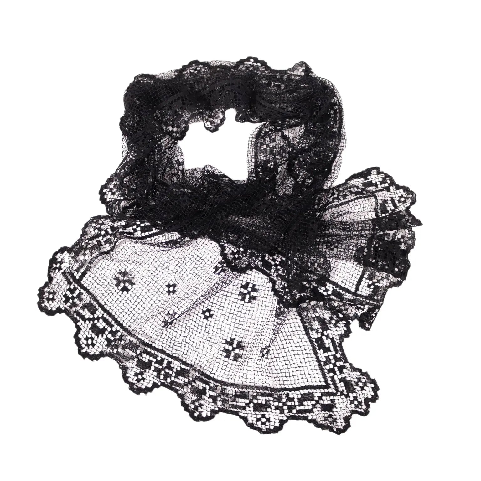 Back Filet Shawl Cotton Italy 20th Century | Clothing & House Linens  Antique House Linens
