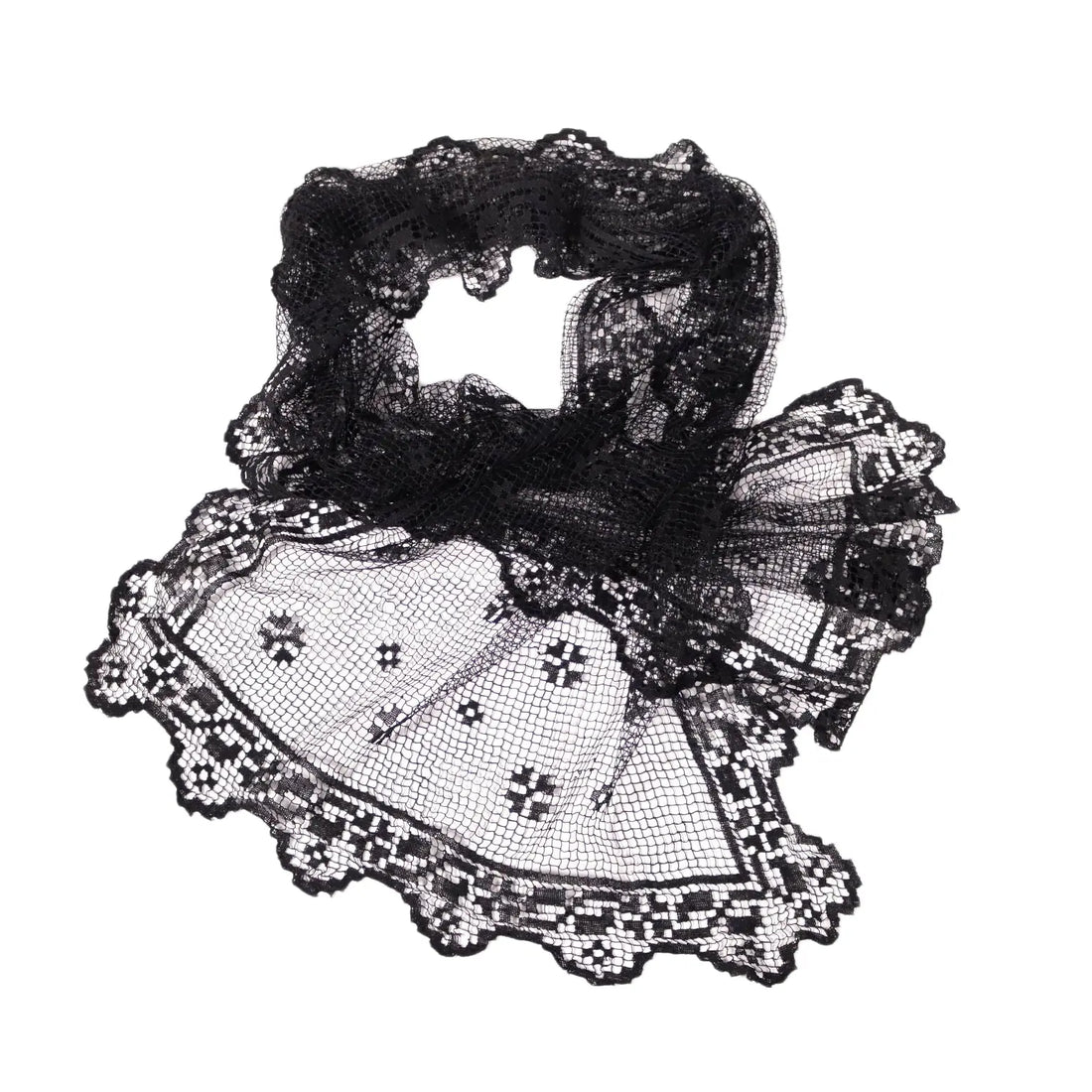 Back Filet Shawl Cotton Italy 20th Century | Clothing & House Linens  Antique House Linens