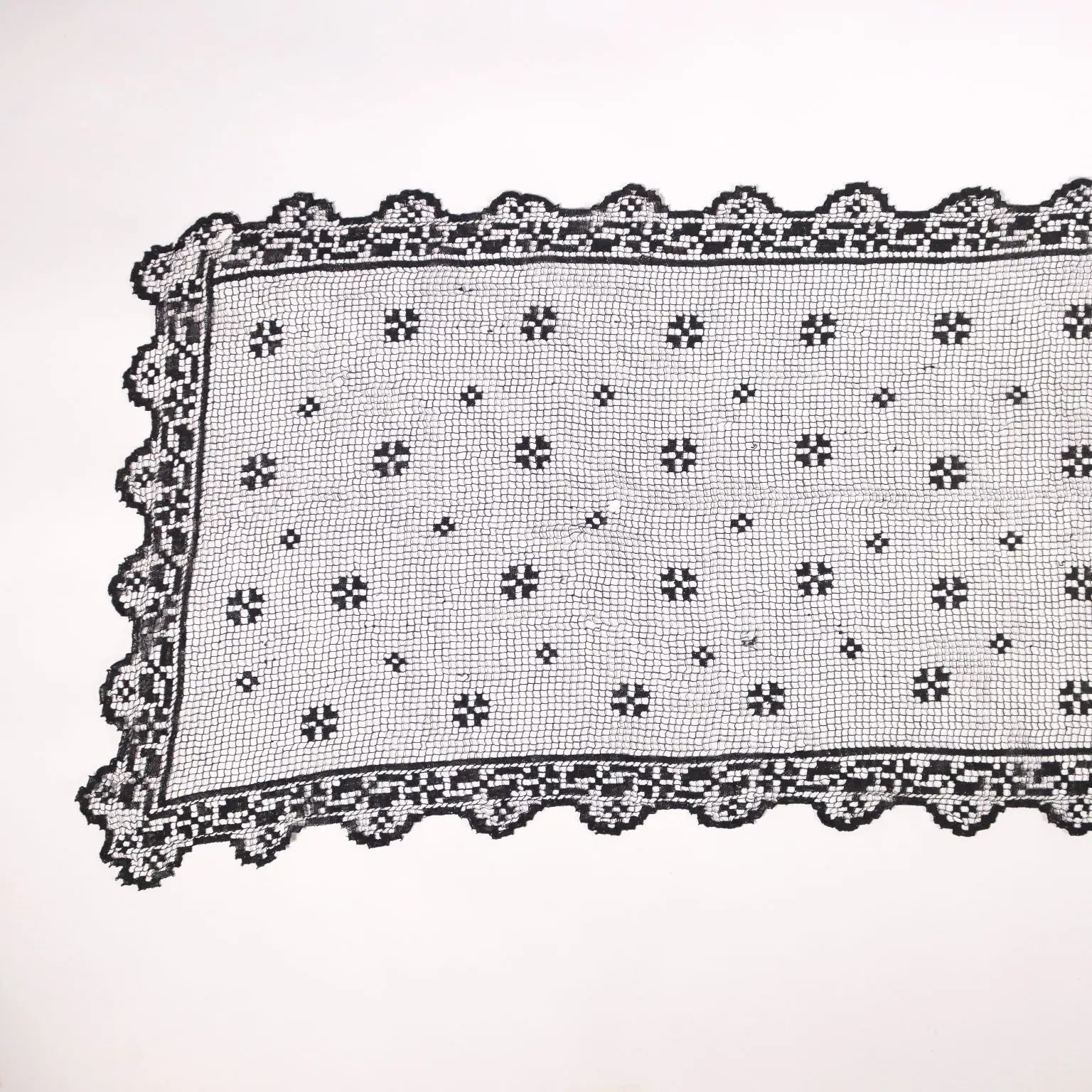 Back Filet Shawl Cotton Italy 20th Century | Clothing & House Linens  Antique House Linens