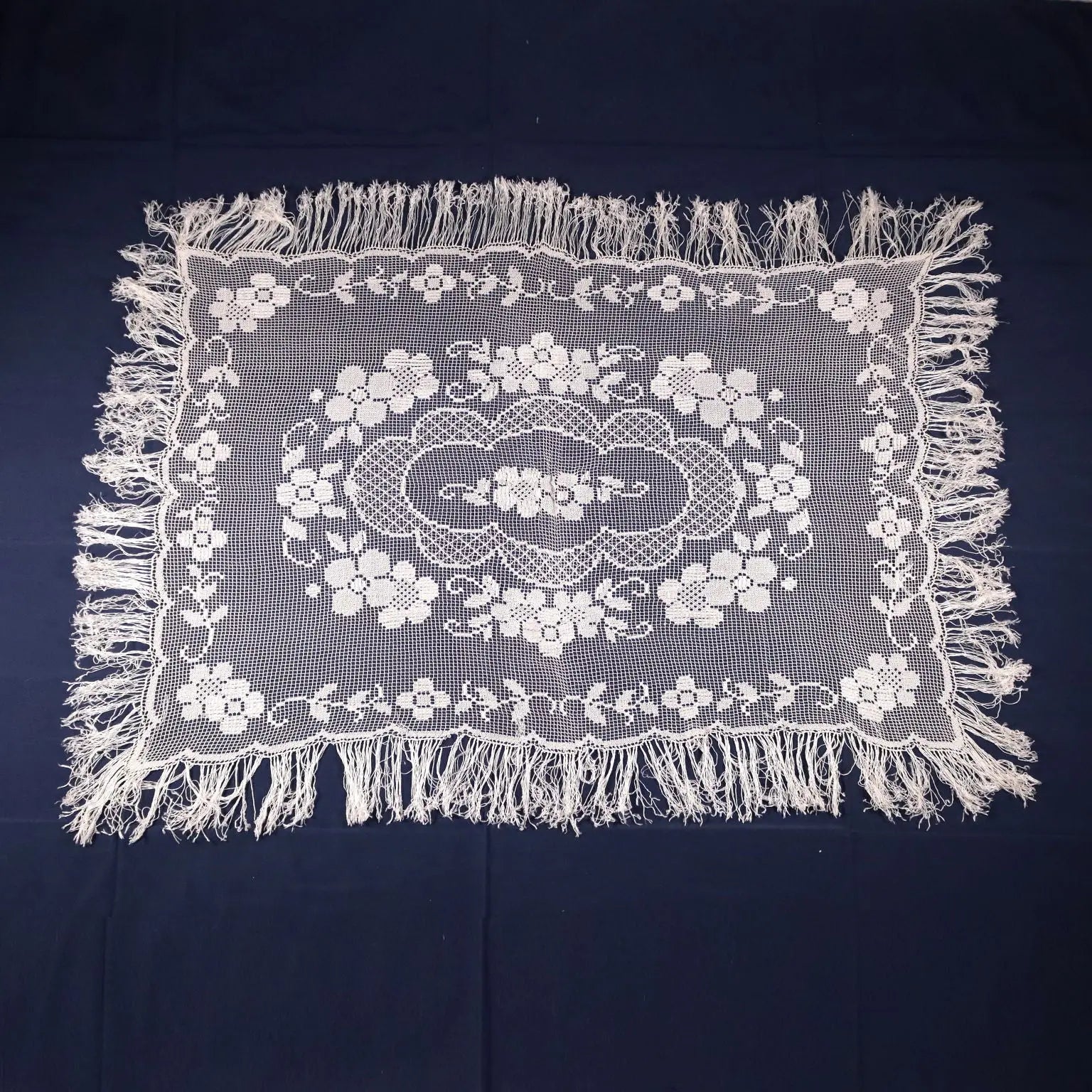 Filet Shawl Cotton Italy 20th Century | Clothing & House Linens | Antique House Linens