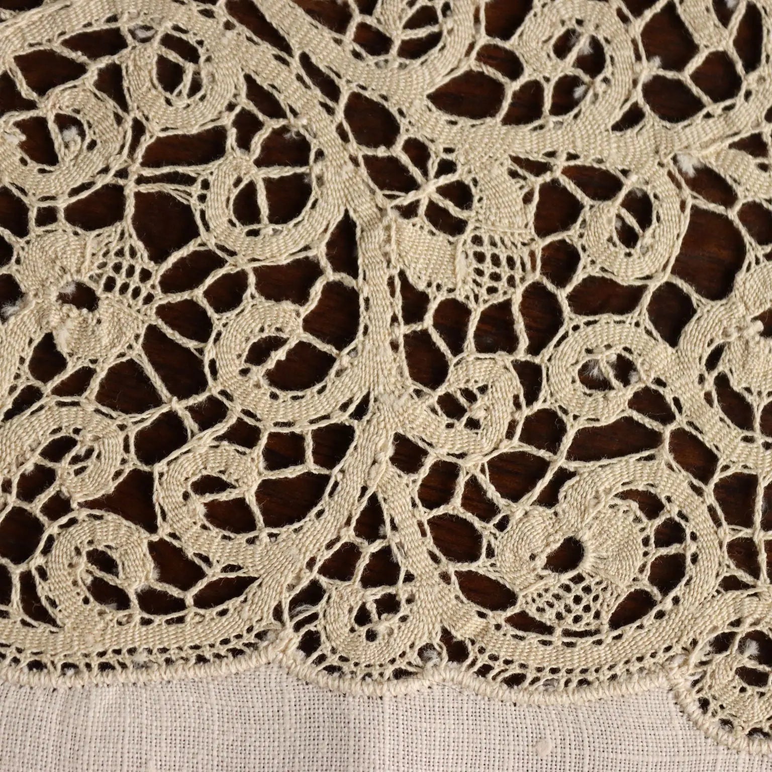 Tablecloth with 12 Napkins Cantù Lace Linen 112 x 72 In