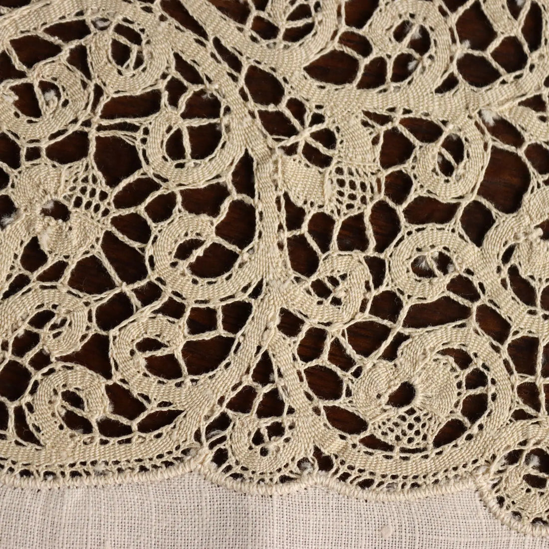 Tablecloth with 12 Napkins Cantù Lace Linen 112 x 72 In