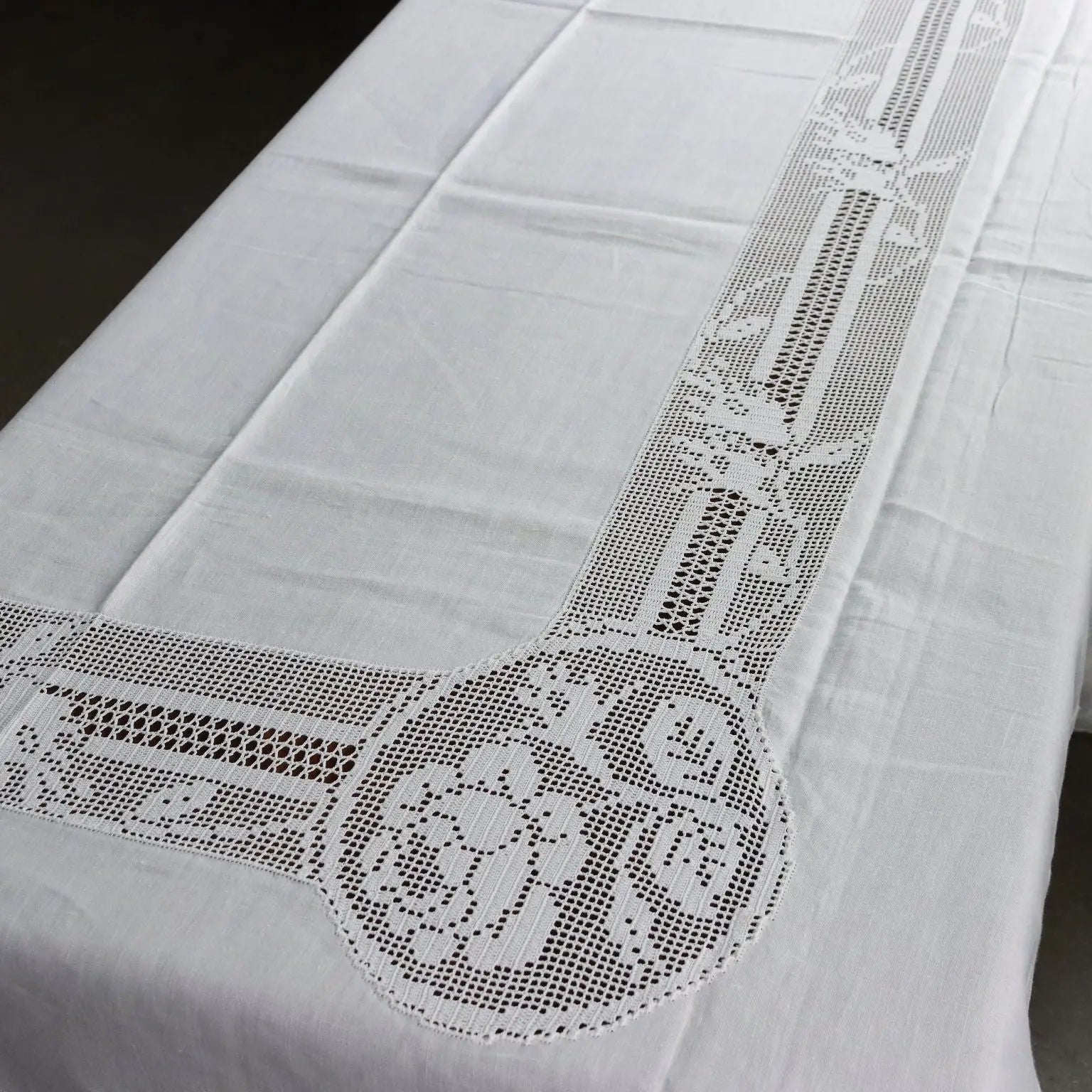 Antique Tablecloth Crochet Filet 6 Napkins Italy XX Century | Clothing & House Linens | Antique House Linens