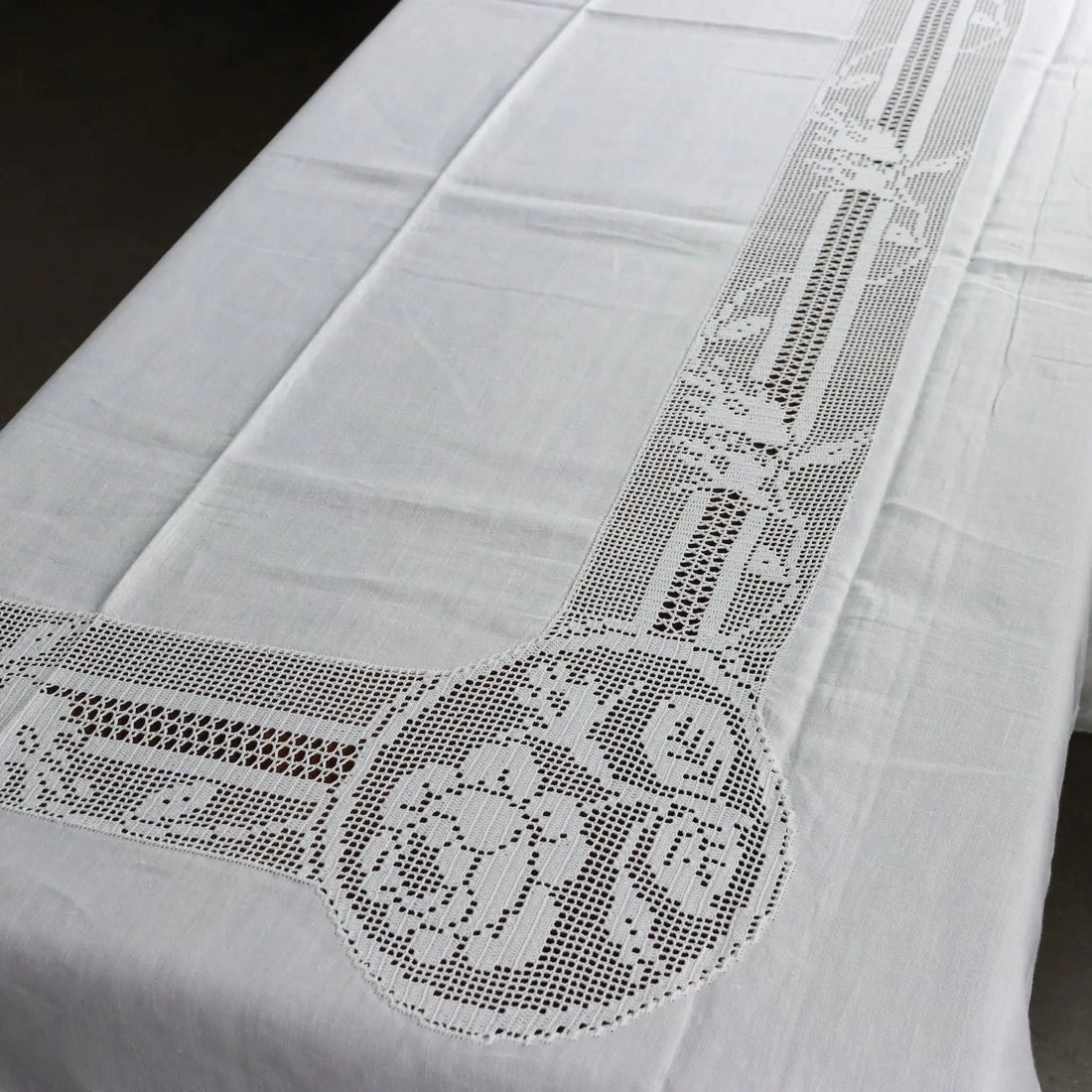 Antique Tablecloth Crochet Filet 6 Napkins Italy XX Century | Clothing & House Linens | Antique House Linens