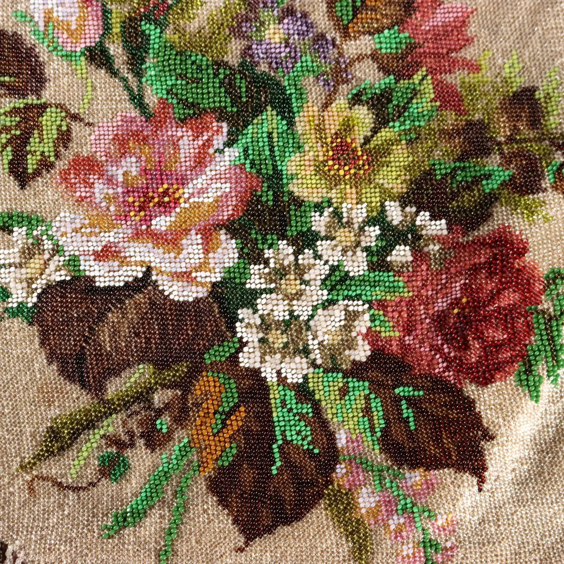 Vintage Handbag Glass Beads Flowers Italy XX Century | Clothing & House Linens | Antique House Linens