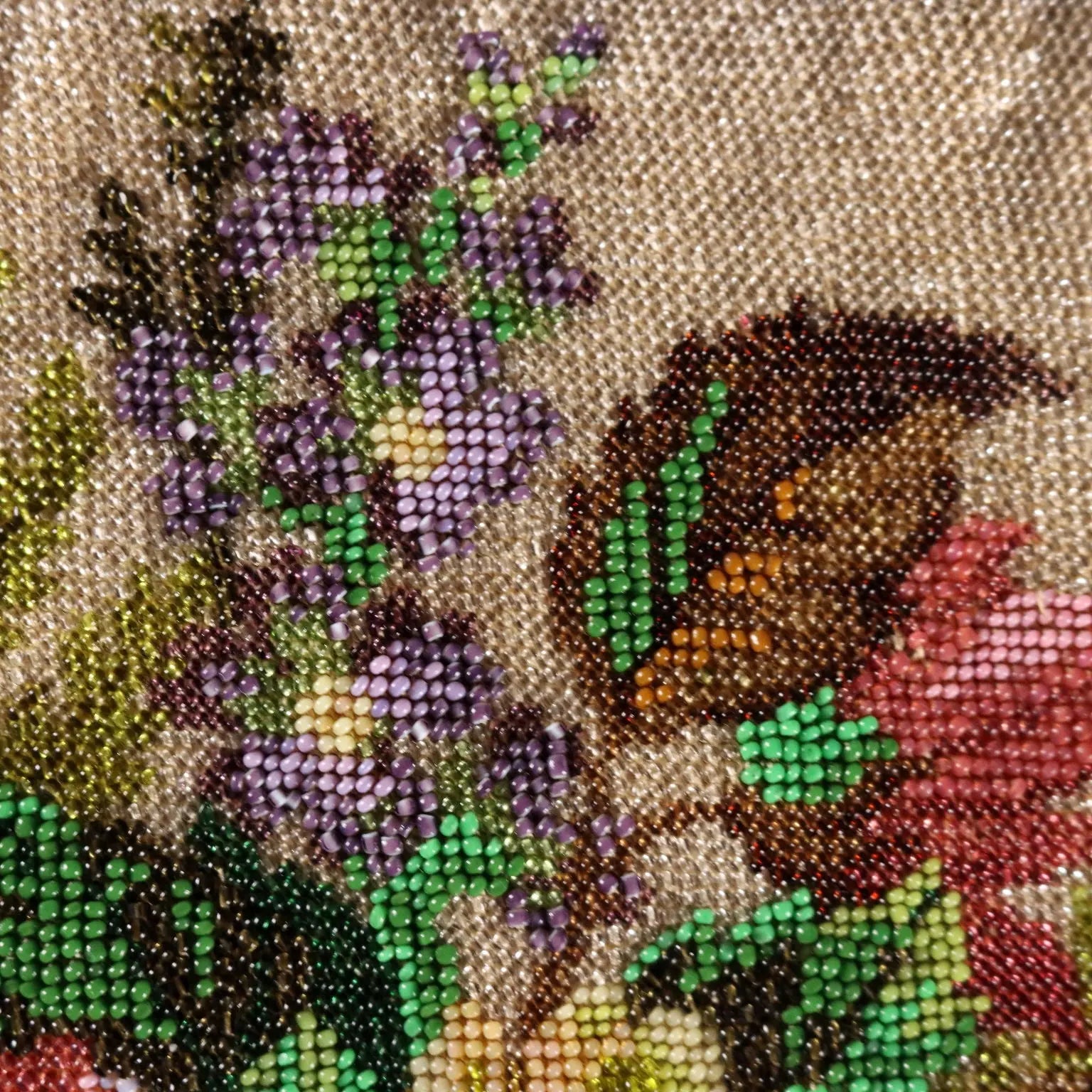 Vintage Handbag Glass Beads Flowers Italy XX Century | Clothing & House Linens | Antique House Linens