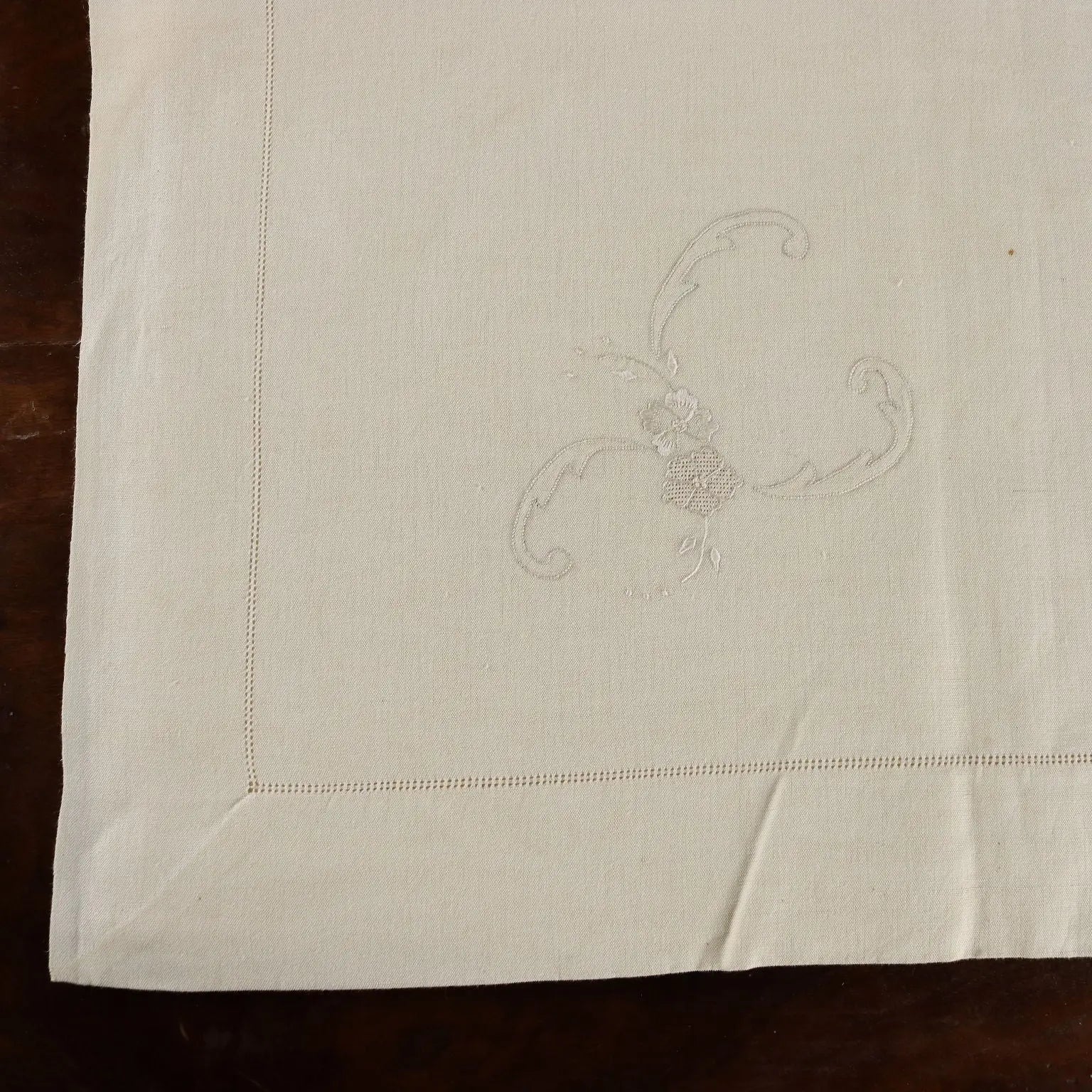 Double Bed Sheet with 2 Pillowcases Linen Satin Stitch Italy | Clothing & House Linens | Antique House Linens