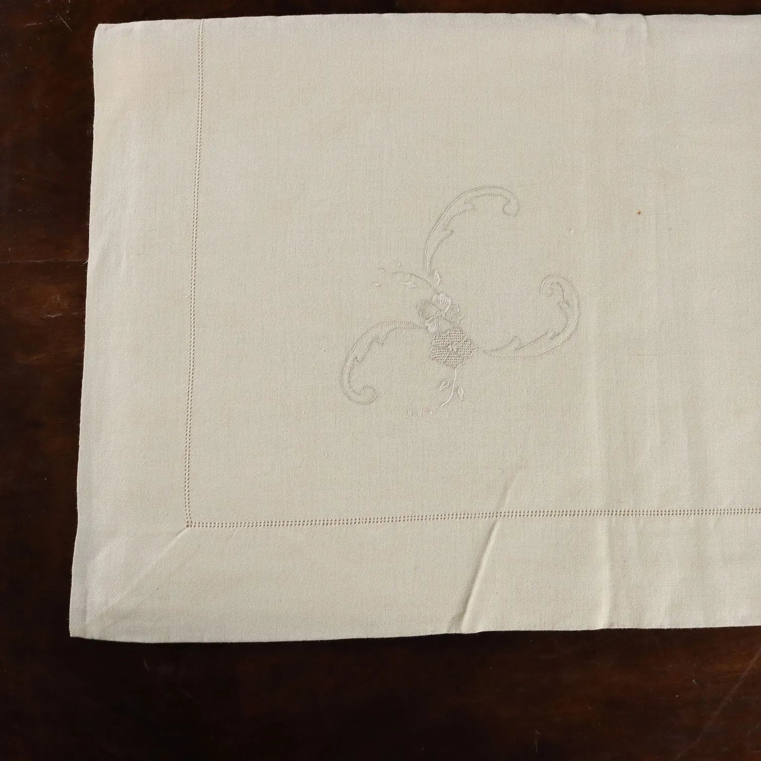 Double Bed Sheet with 2 Pillowcases Linen Satin Stitch Italy | Clothing & House Linens | Antique House Linens