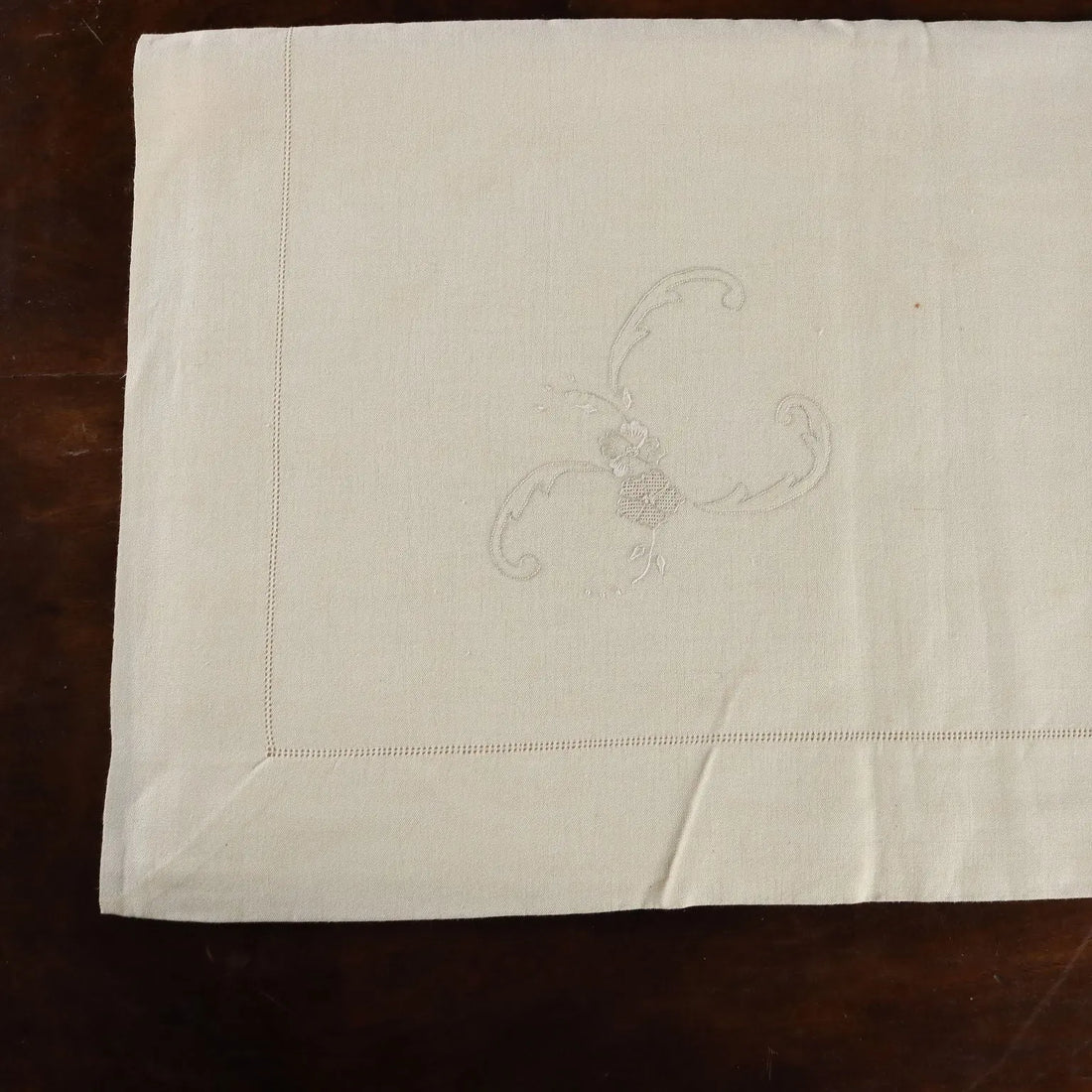 Double Bed Sheet with 2 Pillowcases Linen Satin Stitch Italy | Clothing & House Linens | Antique House Linens