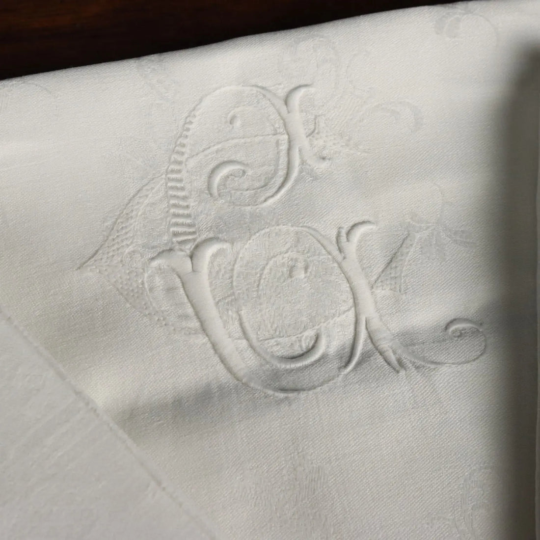 Linen Tablecloth with 12 Napkins Full Stitch Embroidery Italy - 182 x 300 cm | Clothing & House Linens | Antique House Linens