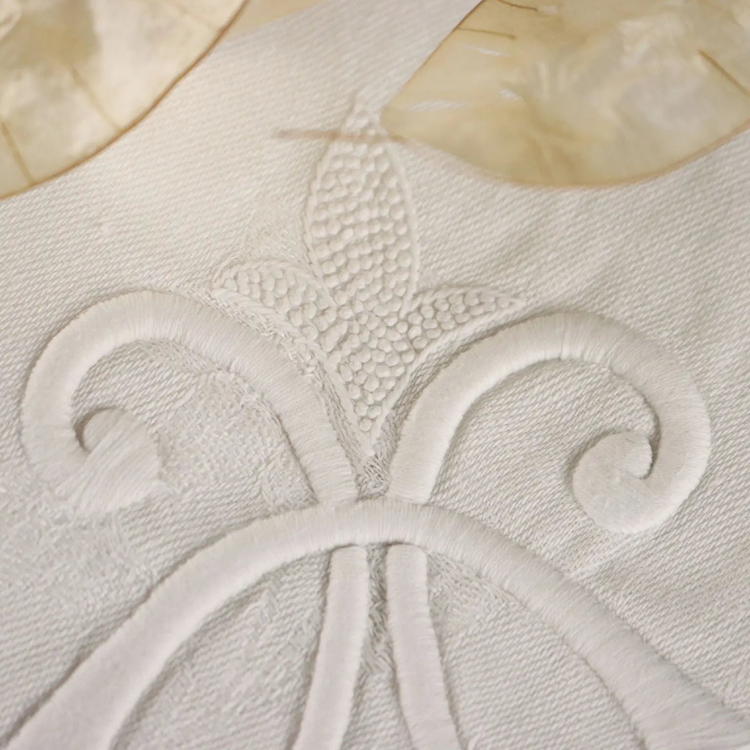 Antique Tablecloth Linen Full Stitch Embroidery 154 x 71 In - 154 x 71 In | Clothing & House Linens | Antique House Linens