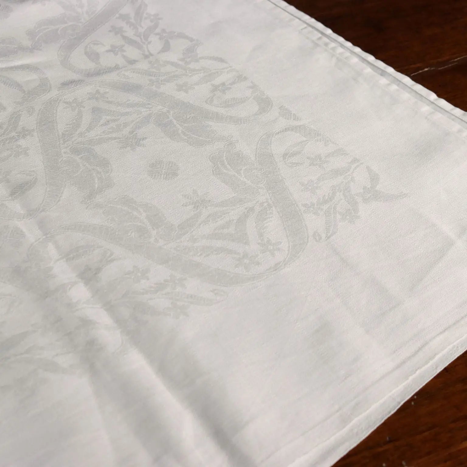 Antique Tablecloth Linen Full Stitch Embroidery 154 x 71 In - 154 x 71 In | Clothing & House Linens | Antique House Linens