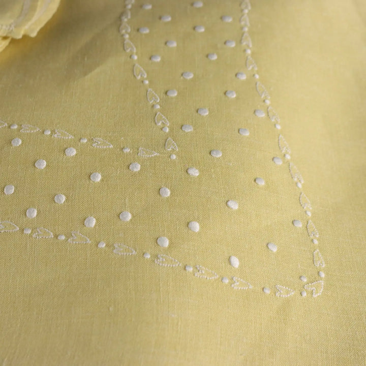 Linen Tablecloth with 8 Napkins Full Stitch Italy Second Hand - 96 x 66 In | Clothing & House Linens | Antique House Linens