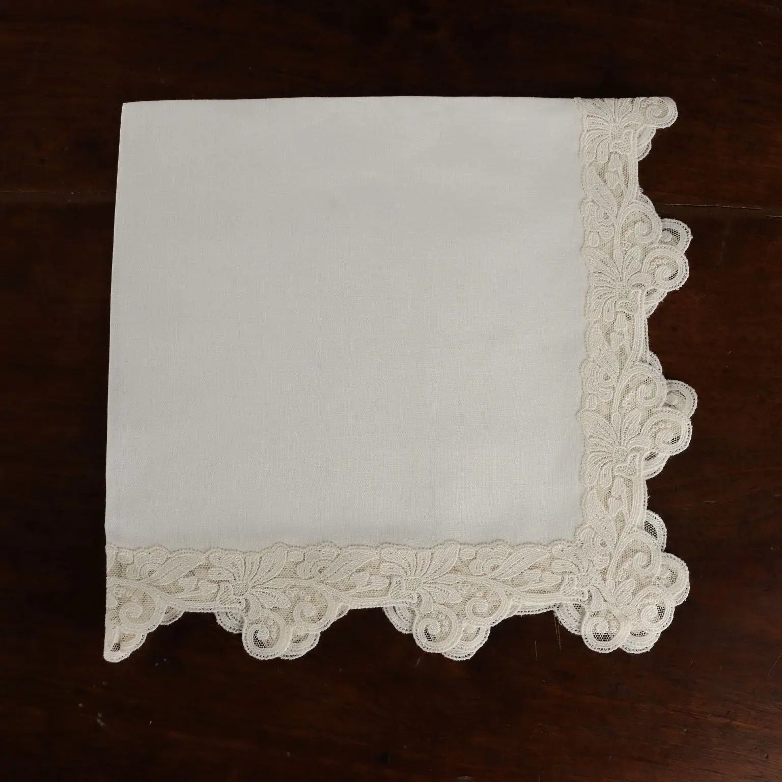 Tablecloth with 10 Napkins Linen Macramè Lace Italy 129 x 68 In - 129 x 68 In | Clothing & House Linens | Antique House Linens