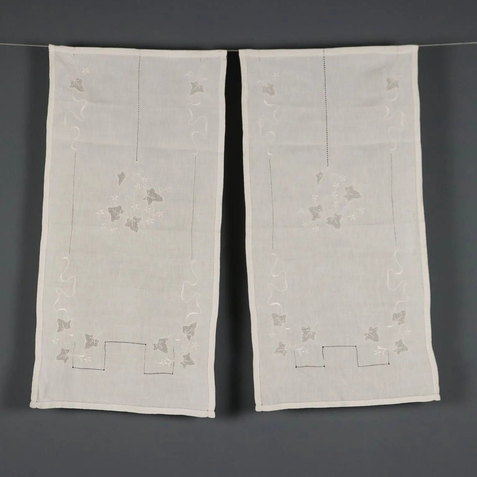 Handmade Curtains Full Stich Second Hand Italy 16 x 33 In - 16 x 33 In | Clothing & House Linens | Antique House Linens