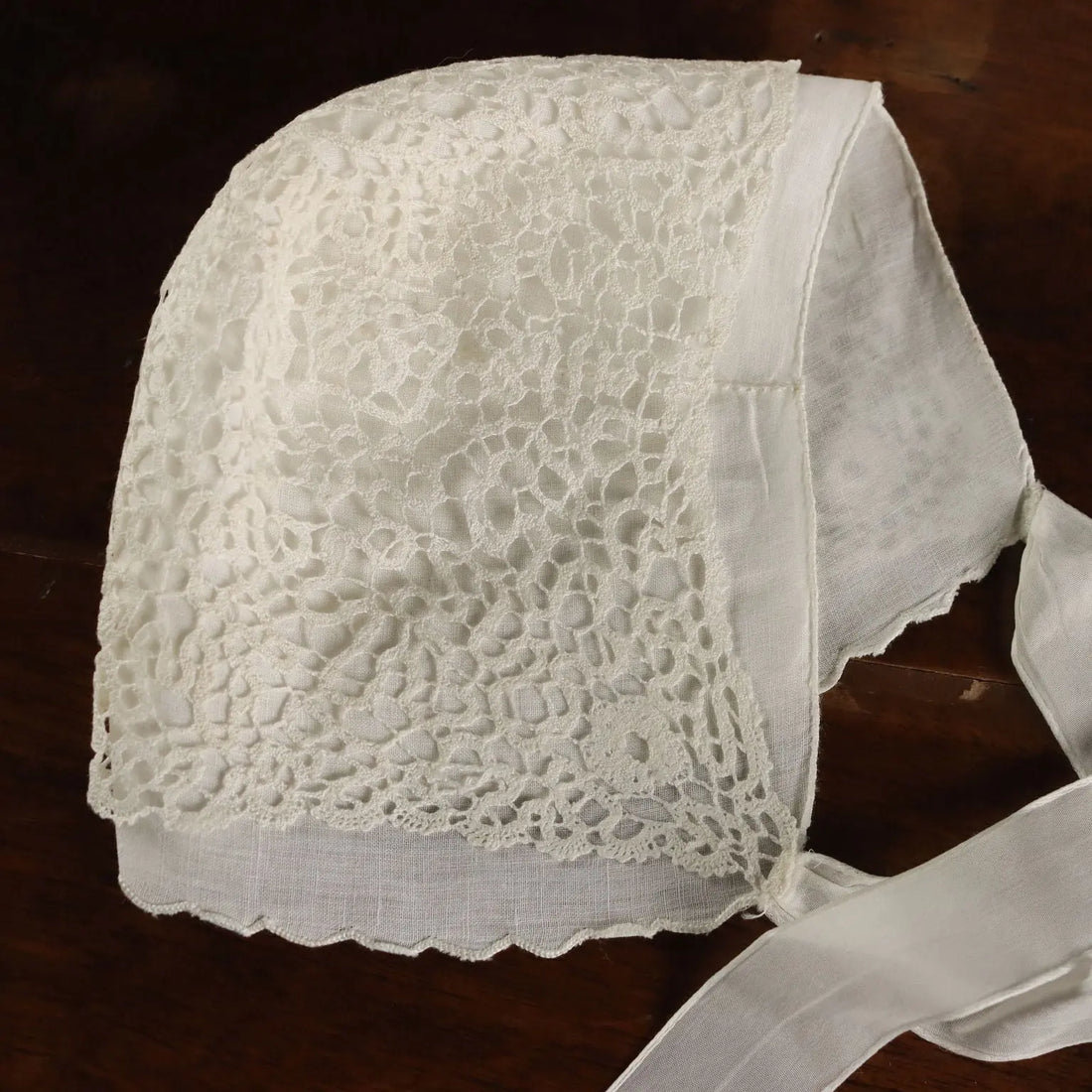 Newborn Cap Gloves Bib Handmade Linen Second Hand
