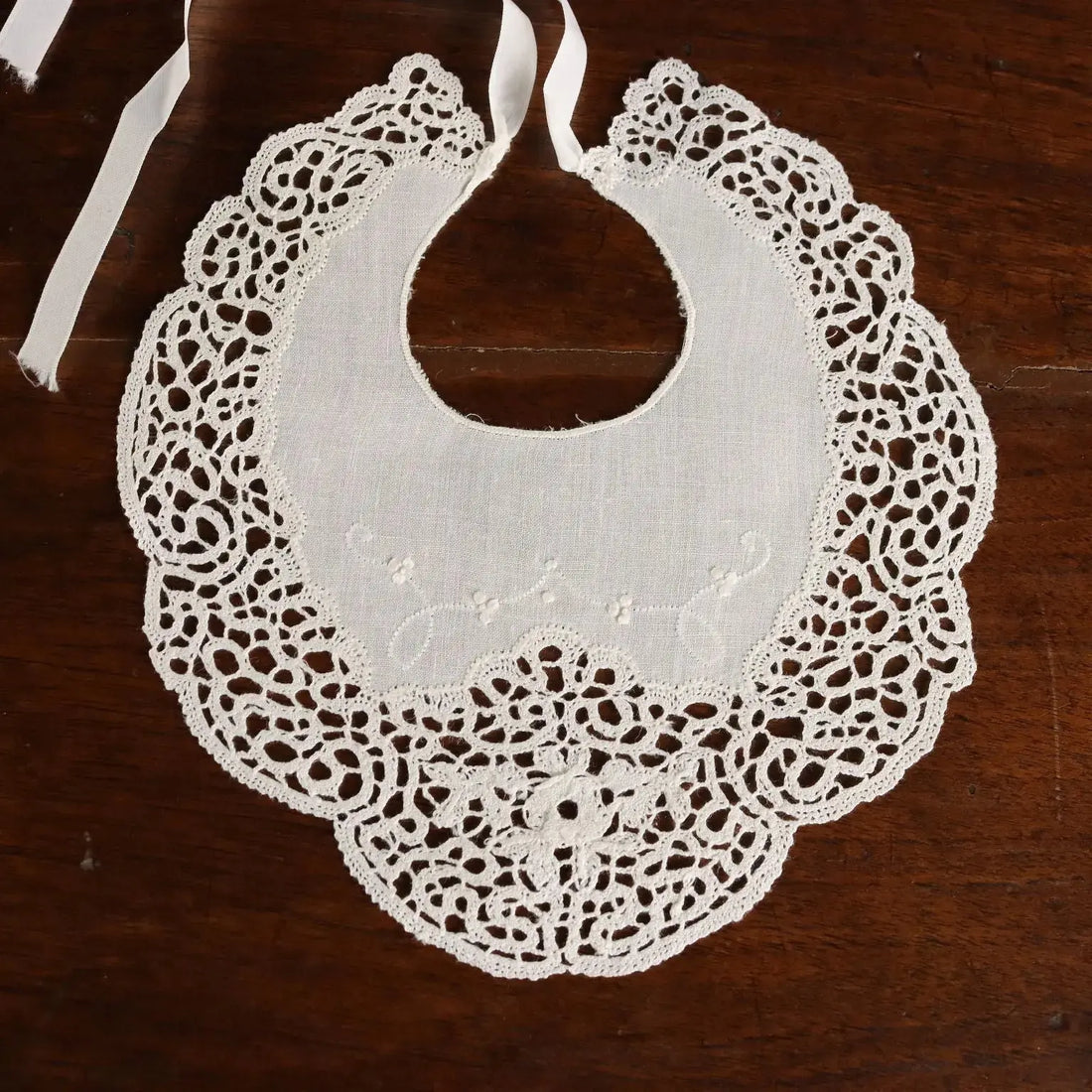 Newborn Cap Gloves Bib Handmade Linen Second Hand