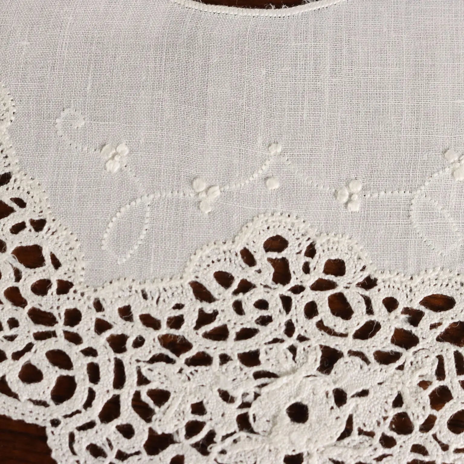 Newborn Cap Gloves Bib Handmade Linen Second Hand