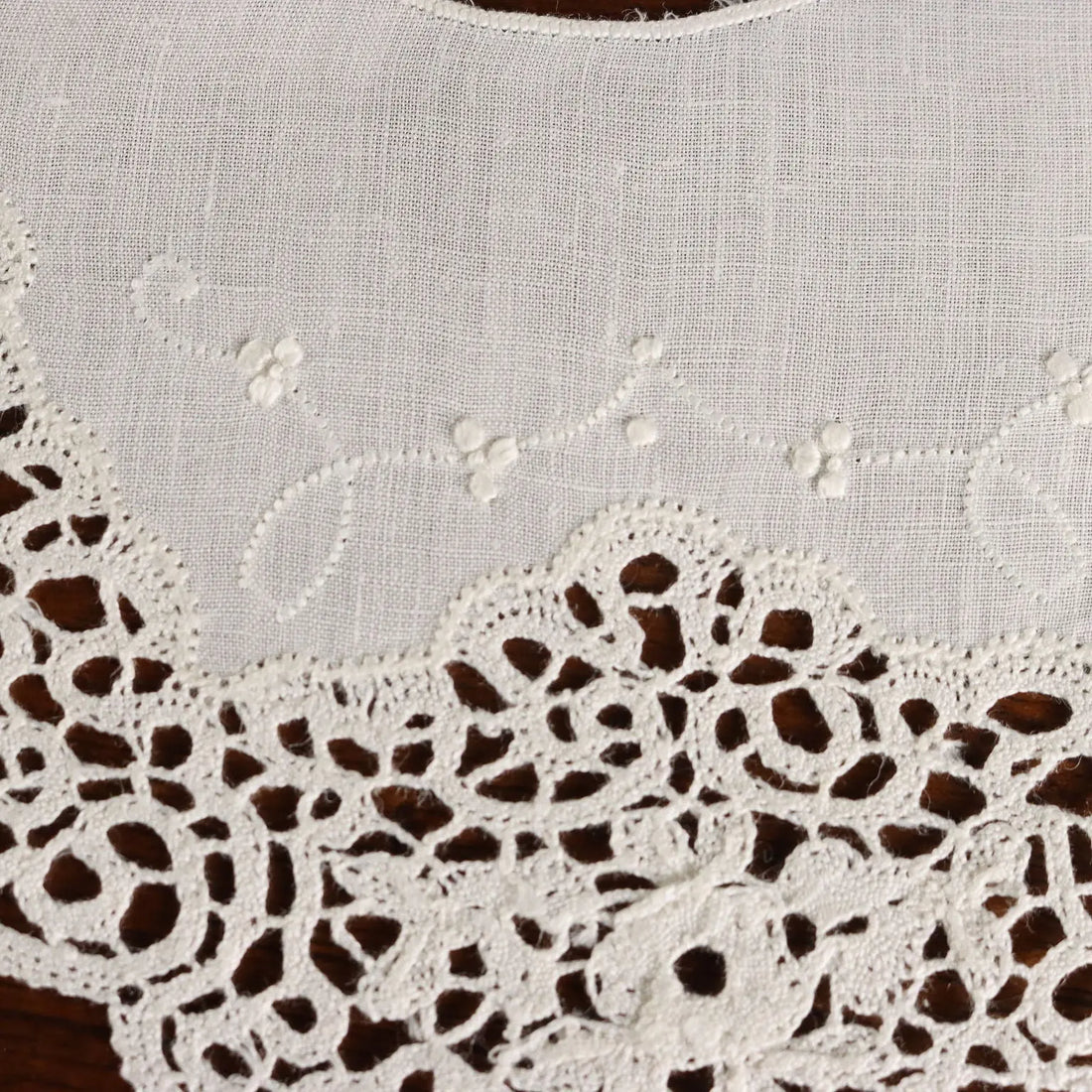 Newborn Cap Gloves Bib Handmade Linen Second Hand