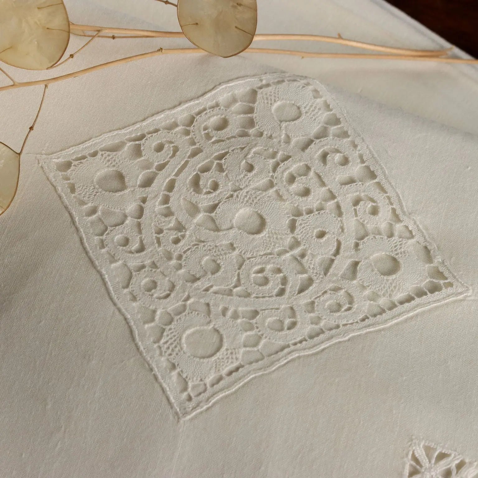 Double Bed Sheeth Cantù Lace Pillowcases 103 x 101 In - 103 x 101 In | Clothing & House Linens | Antique House Linens