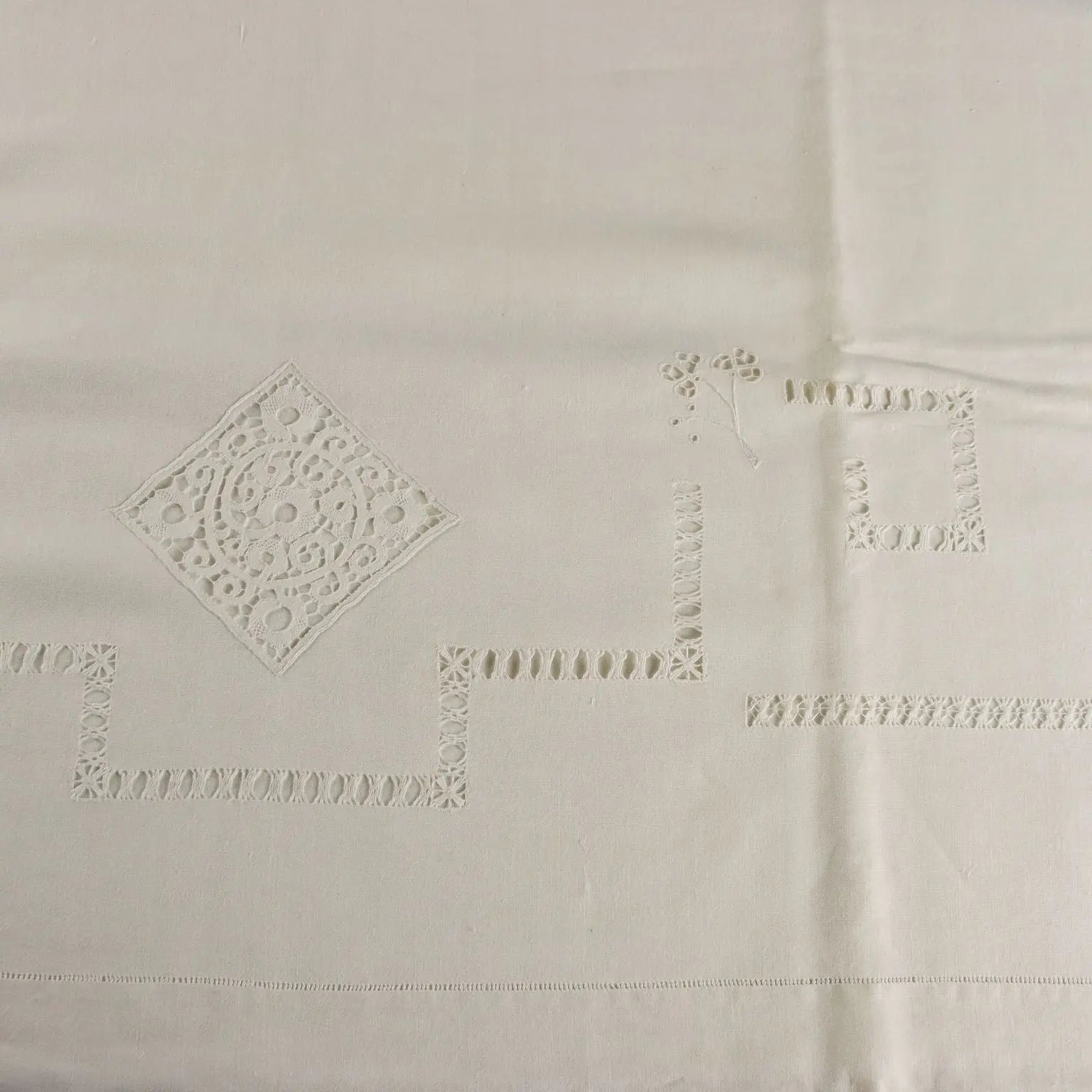 Double Bed Sheeth Cantù Lace Pillowcases 103 x 101 In - 103 x 101 In | Clothing & House Linens | Antique House Linens