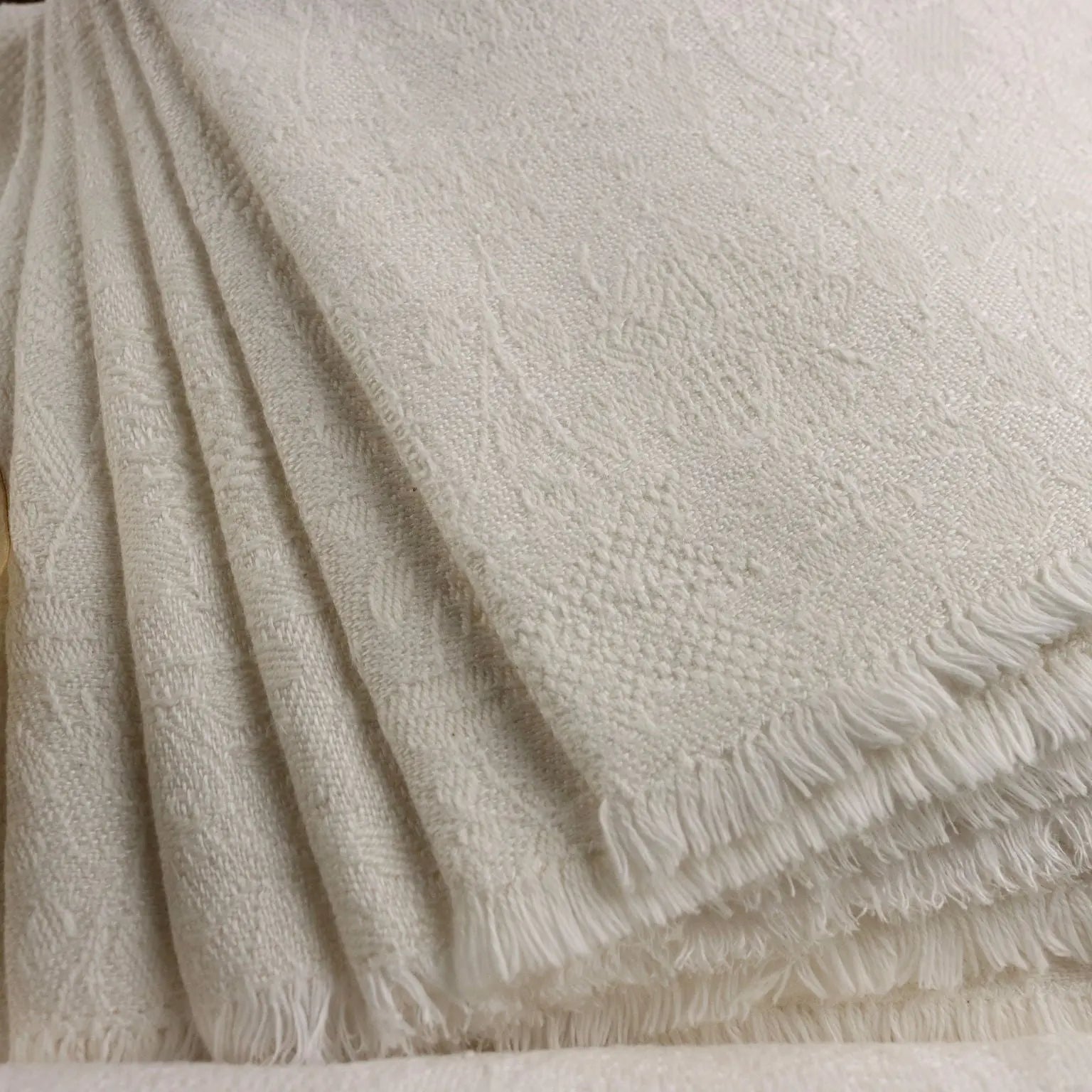 Oval Cotton Tablecloth with 8 Napkins Italy 71 x 69 In - 71 x 69 In | Clothing & House Linens | Antique House Linens