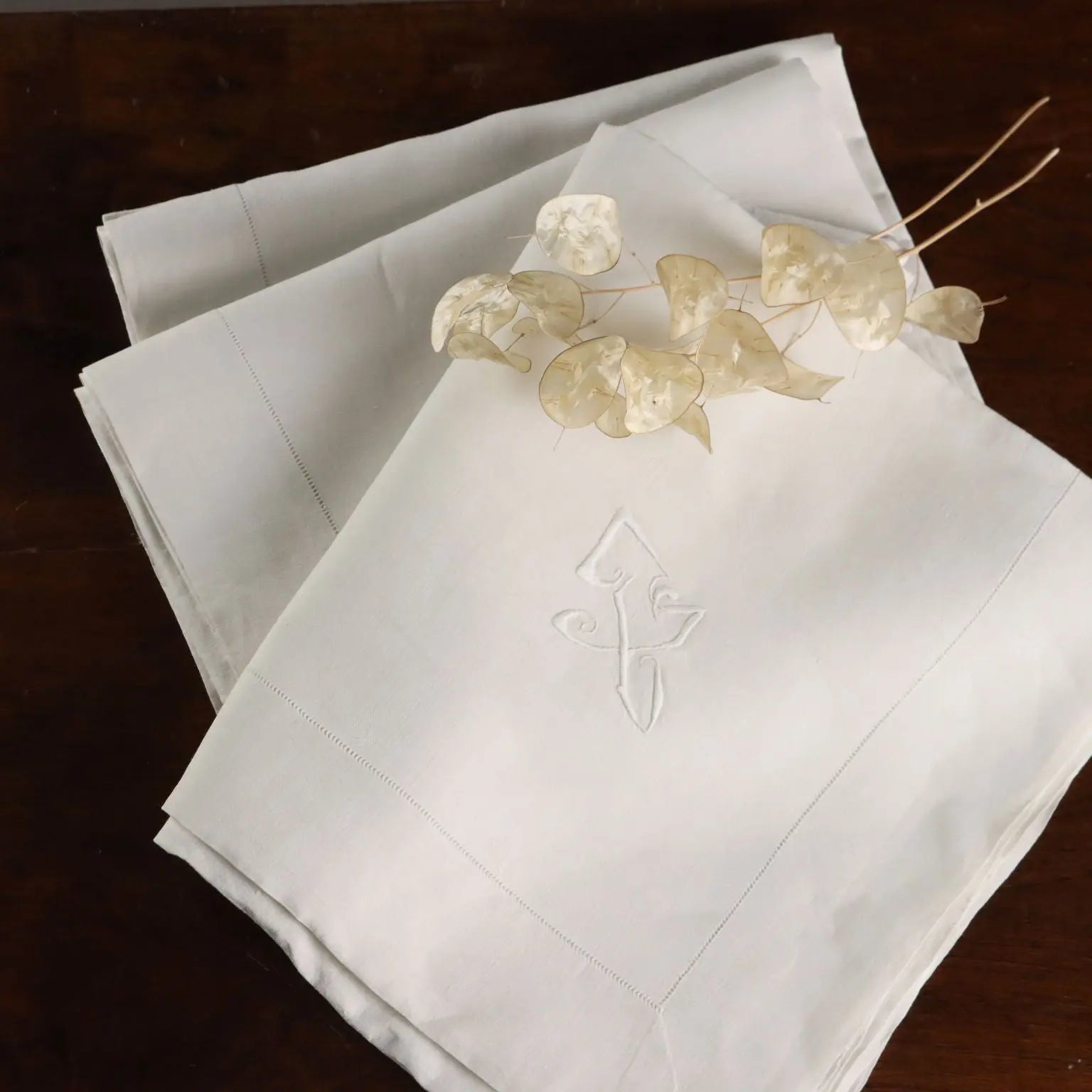 Double Bed Sheeth Linen Handmade Italy 91 x 103 In