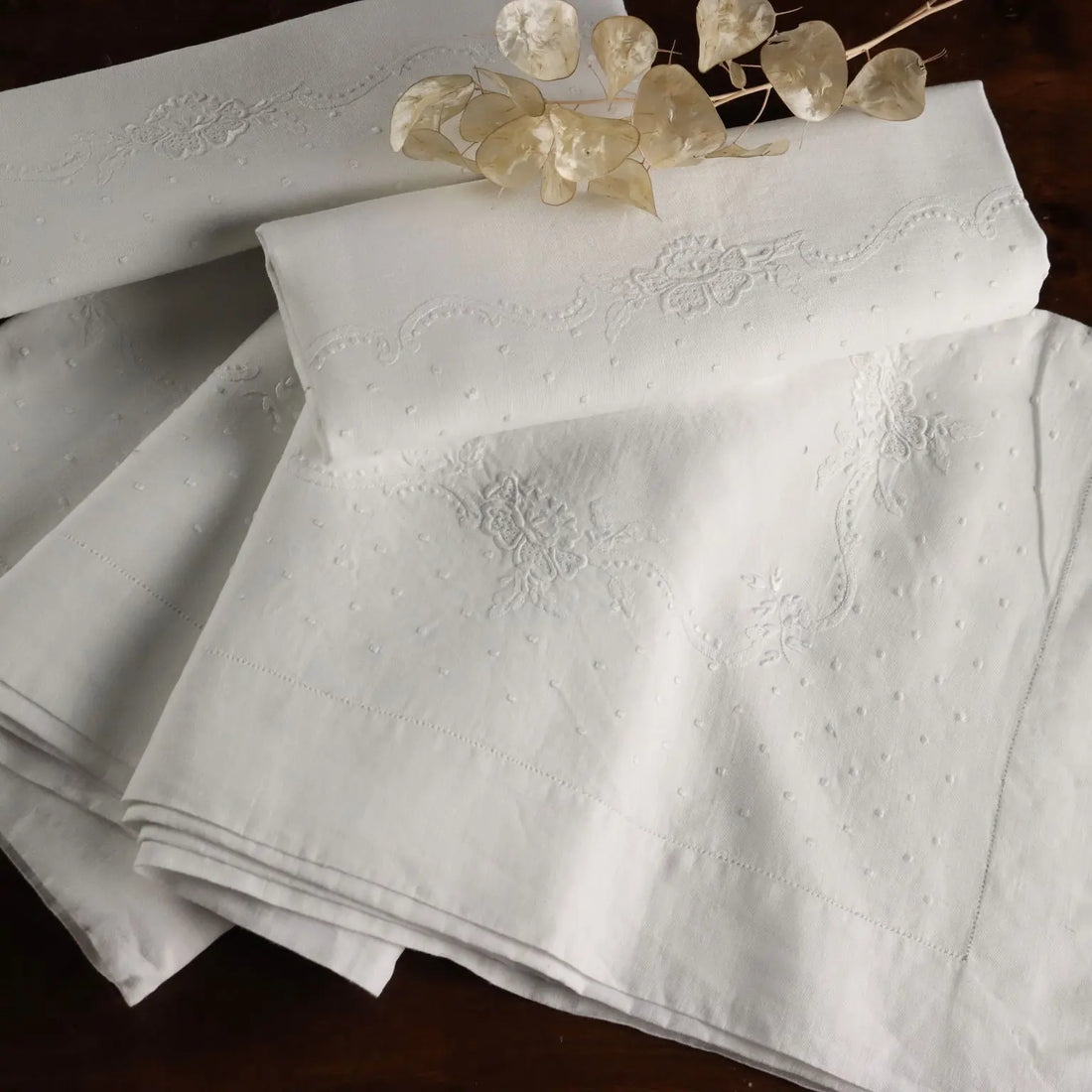 Double Bed Sheeth Linen 2 Pillowcases Second Hand 90 x 103 In