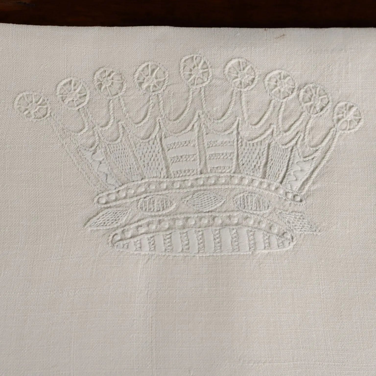 Large Linen Pillowcase Full Stitch Italy 34 x 22 In