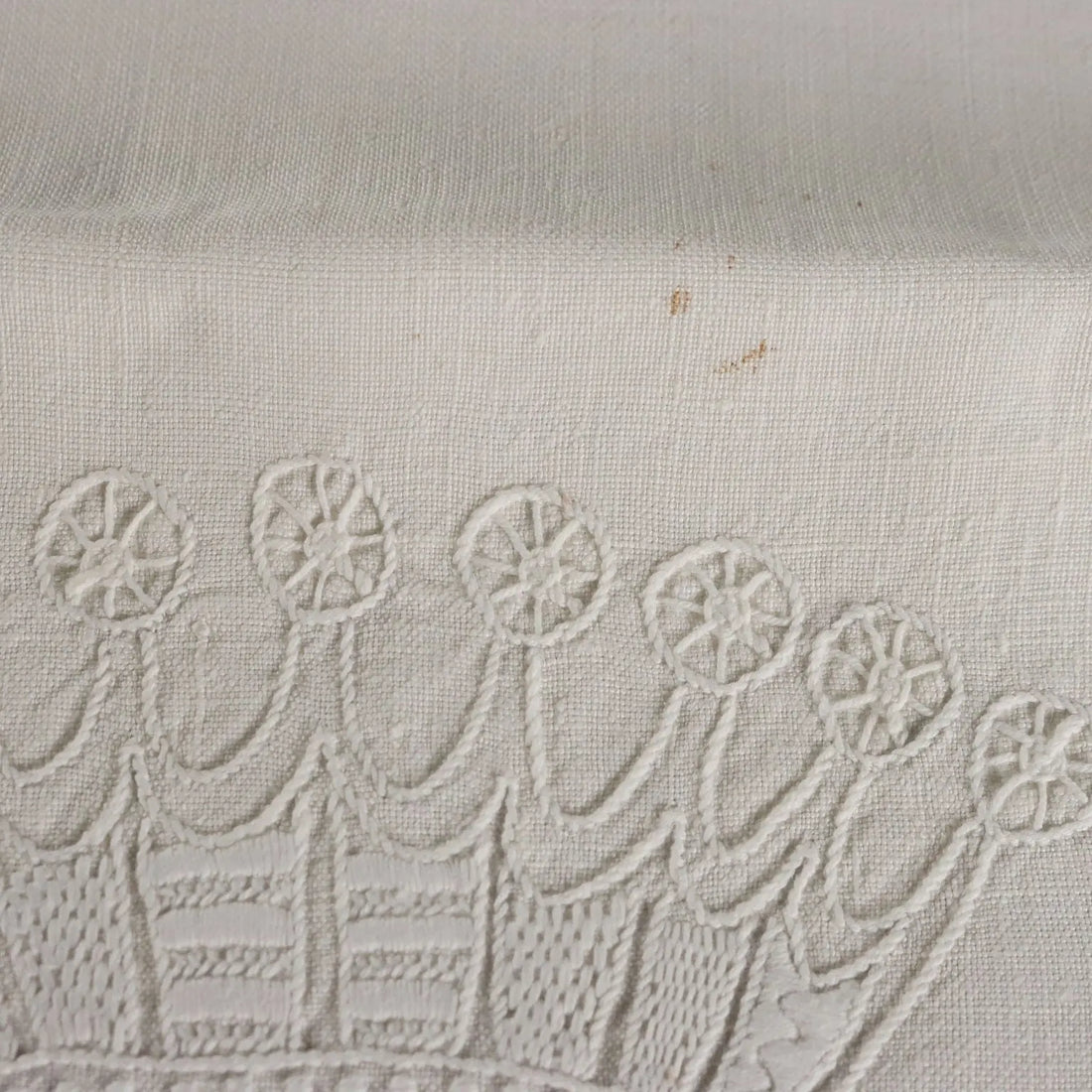 Large Linen Pillowcase Full Stitch Italy 34 x 22 In