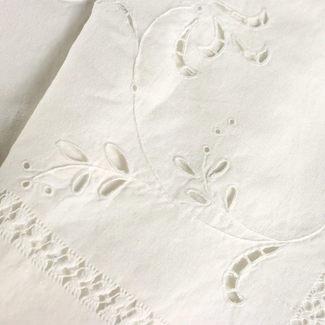 Double Bed Sheeth Linen Handmade Embroidery 93 x 89 In