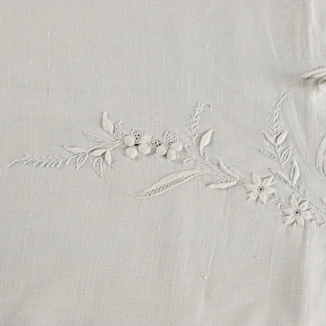 Antique Pillow Cover with Nature Style Embroidery Italy XIX Century