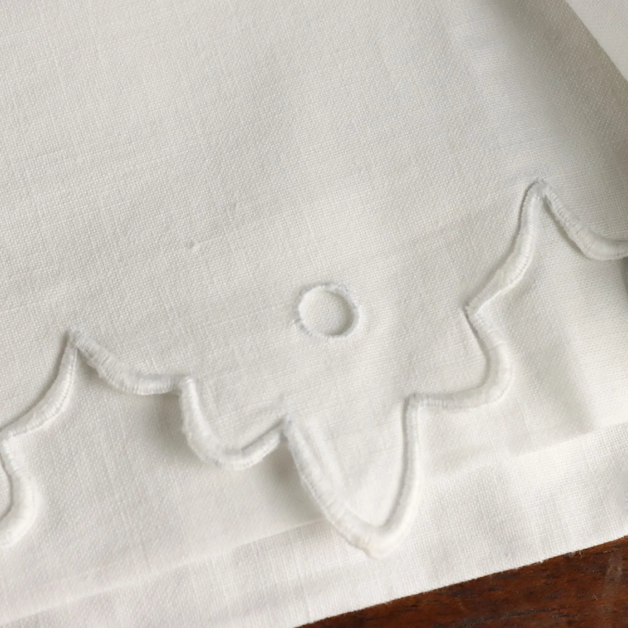 Linen Double Bed Coverlet Full Stitch Second Hand Italy