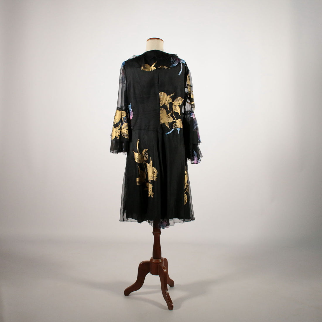 Vintage Black Voile Dress with Flowers 1960s | Clothing & House Linens  Vintage