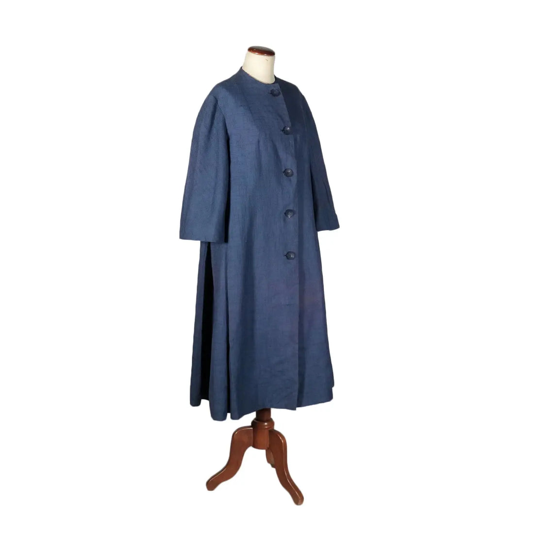 Vintage Blue Coat Fabric Italy 1950s - Size S/M | Clothing & House Linens | Vintage