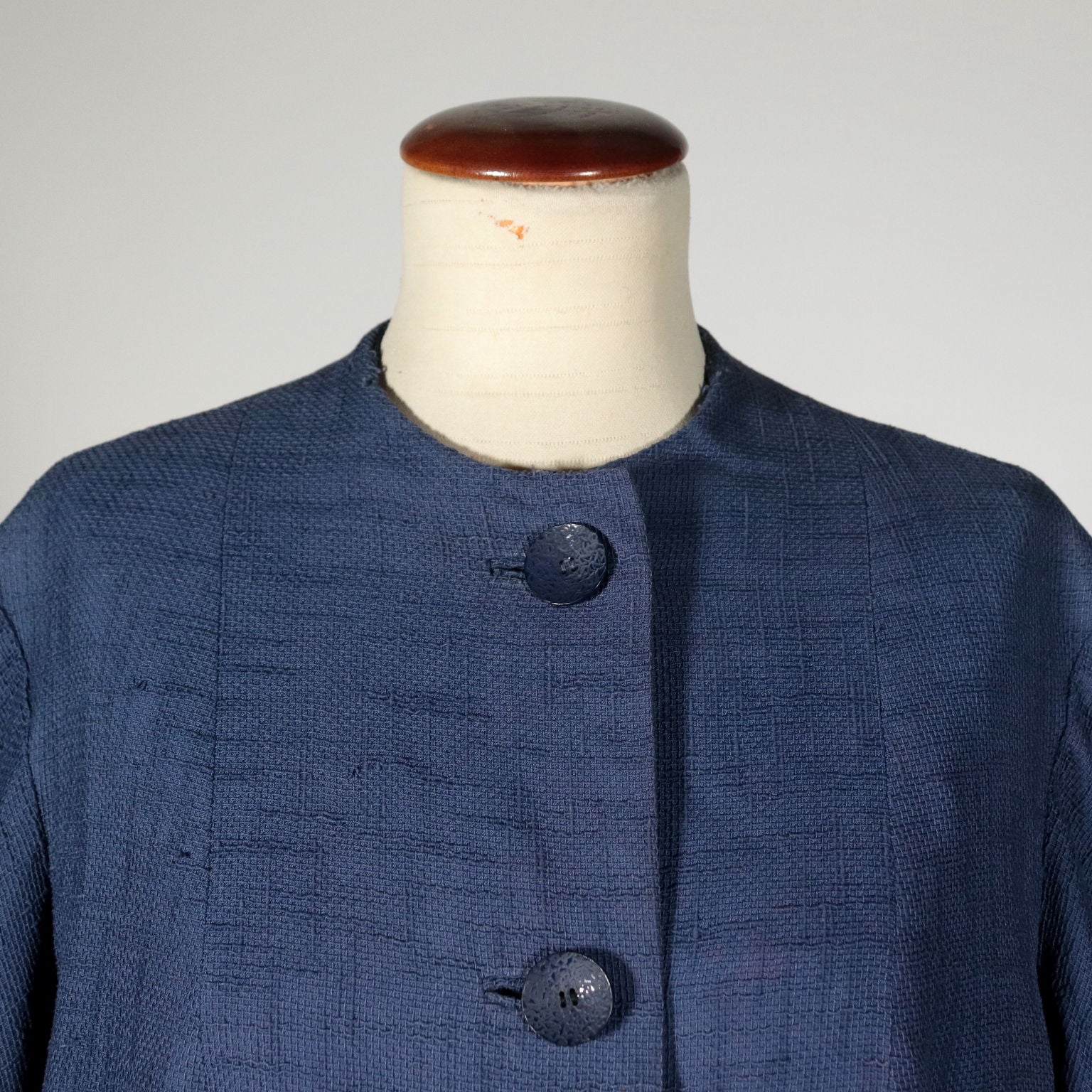 Vintage Blue Coat Fabric Italy 1950s | Clothing & House Linens  Vintage