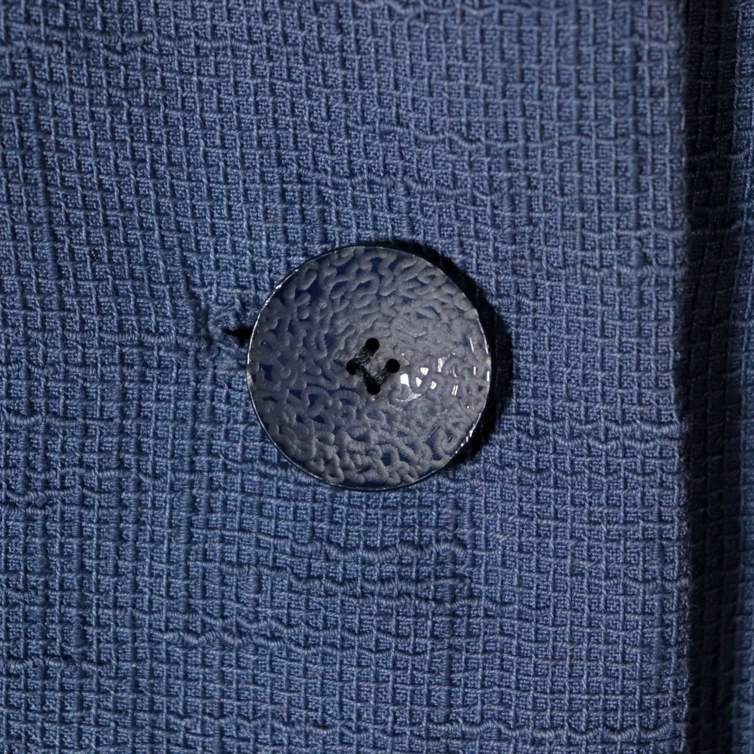 Vintage Blue Coat Fabric Italy 1950s - Size S/M | Clothing & House Linens | Vintage