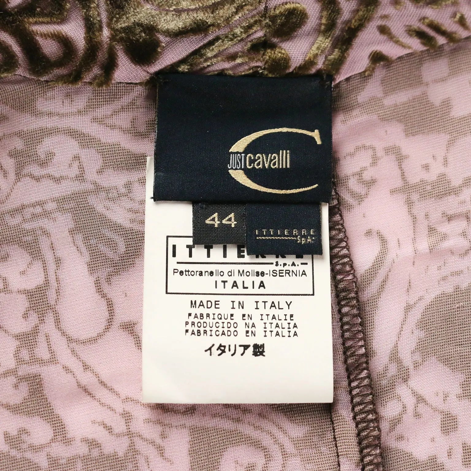 Just Cavalli Blouse Silk Blend UK Size 12 Second Hand Italy