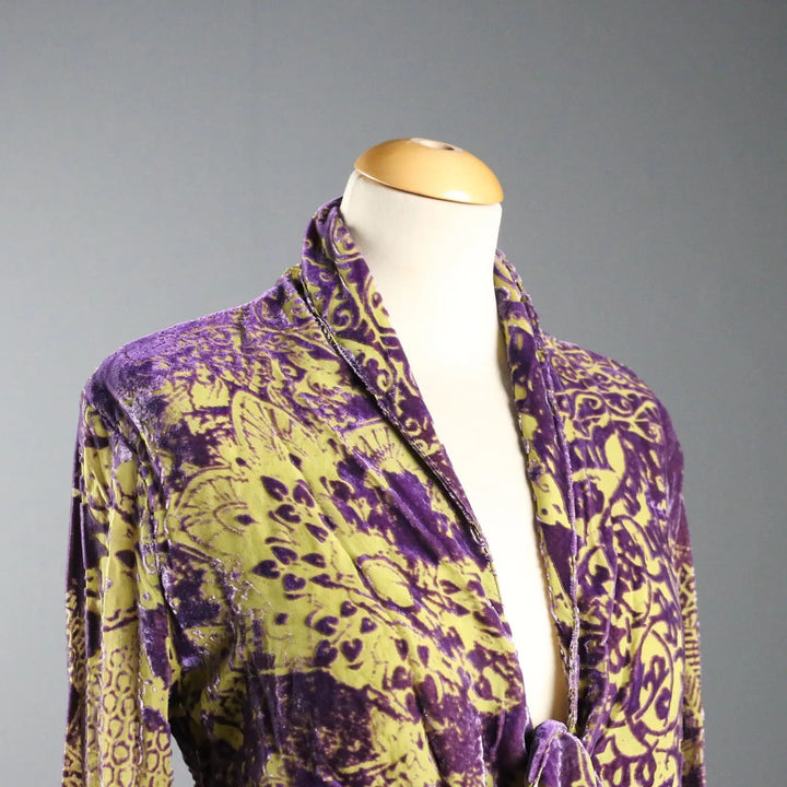 Y2K Just Cavalli Blouse Silk Blend Velvet UK Size 12 Second Hand