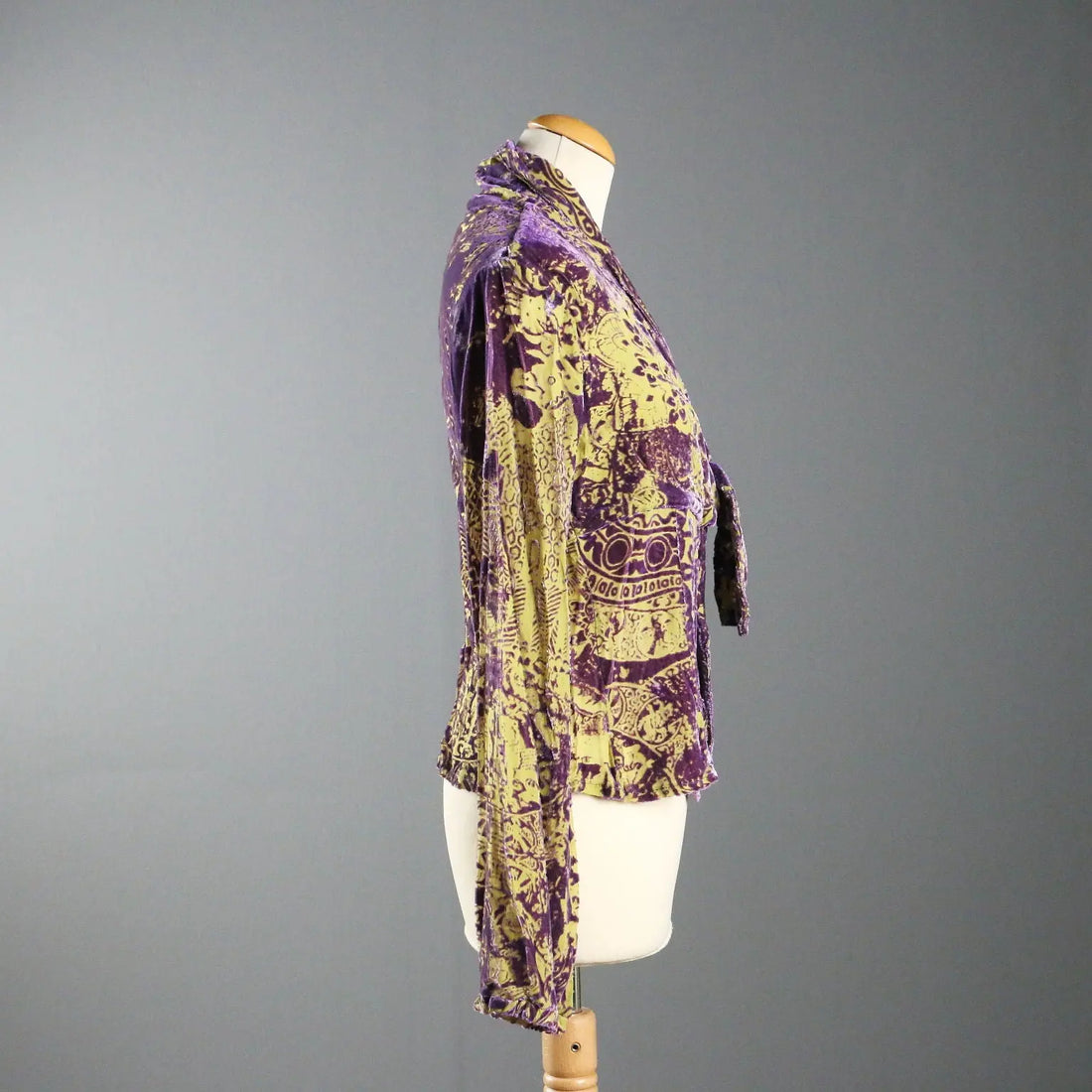 Y2K Just Cavalli Blouse Silk Blend Velvet UK Size 12 Second Hand