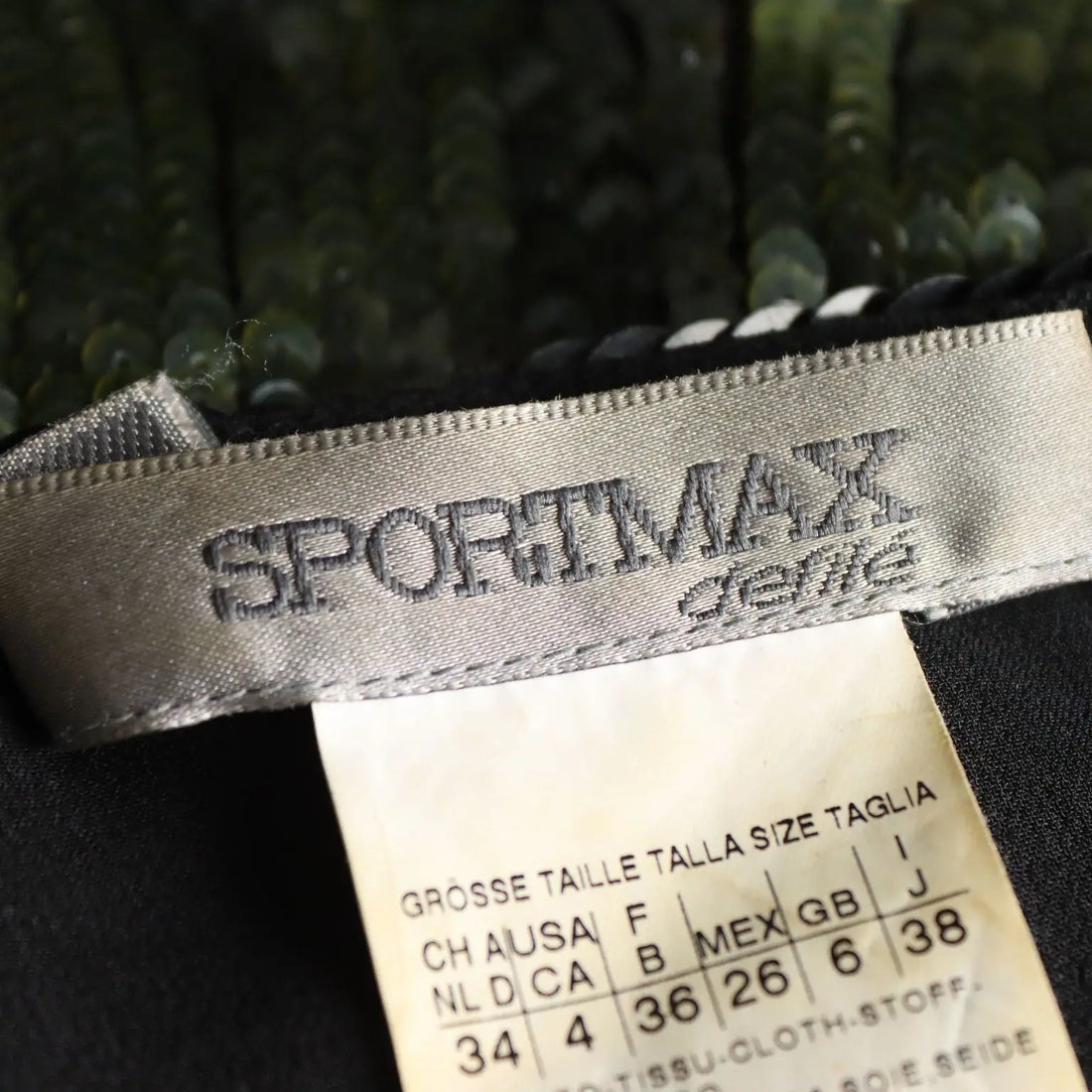 Sportmax Midi Dress Silk Sequins UK Size 12 Second Hand