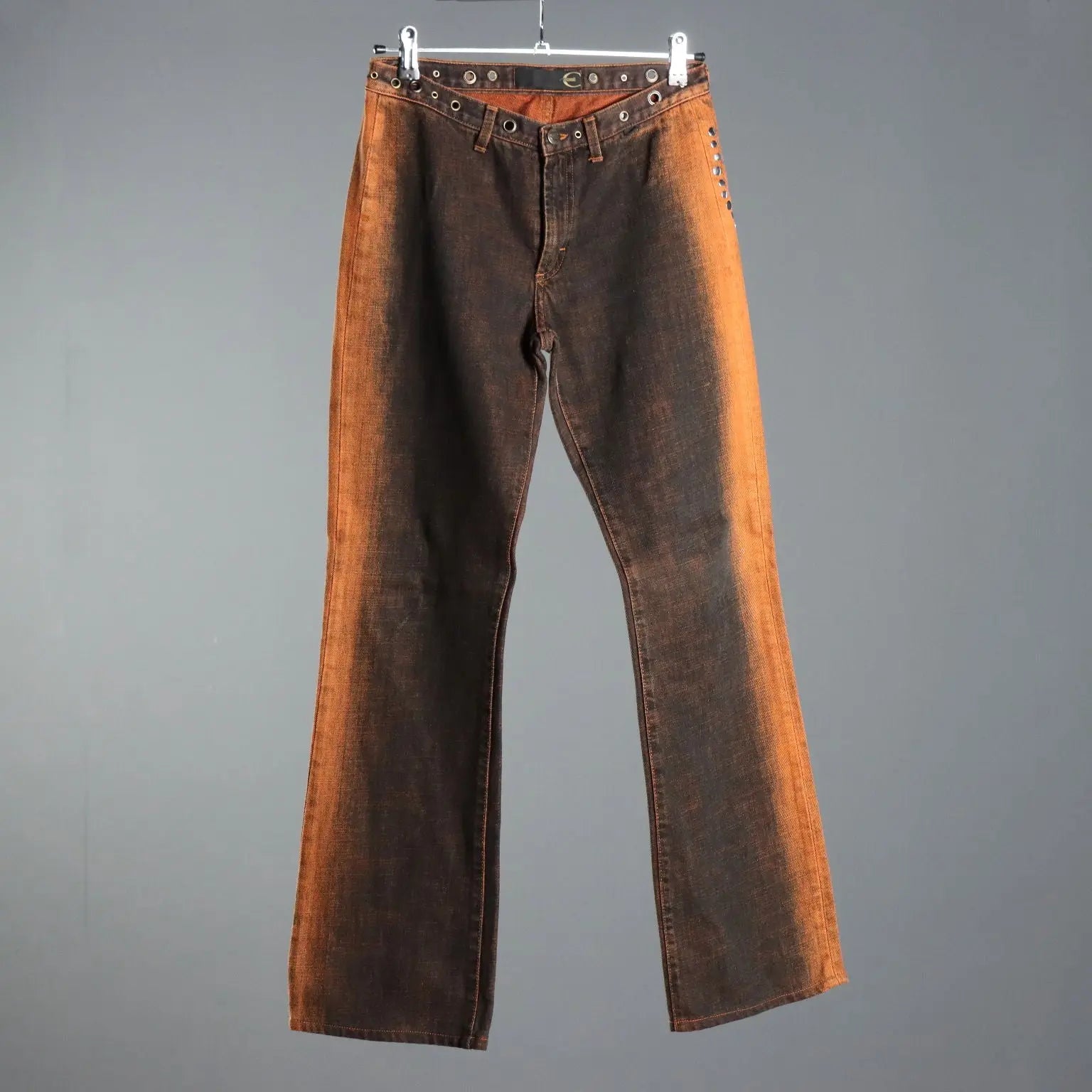 Y2K Just Cavalli Jeans with Gradient and Studs UK Size 10 Second Hand