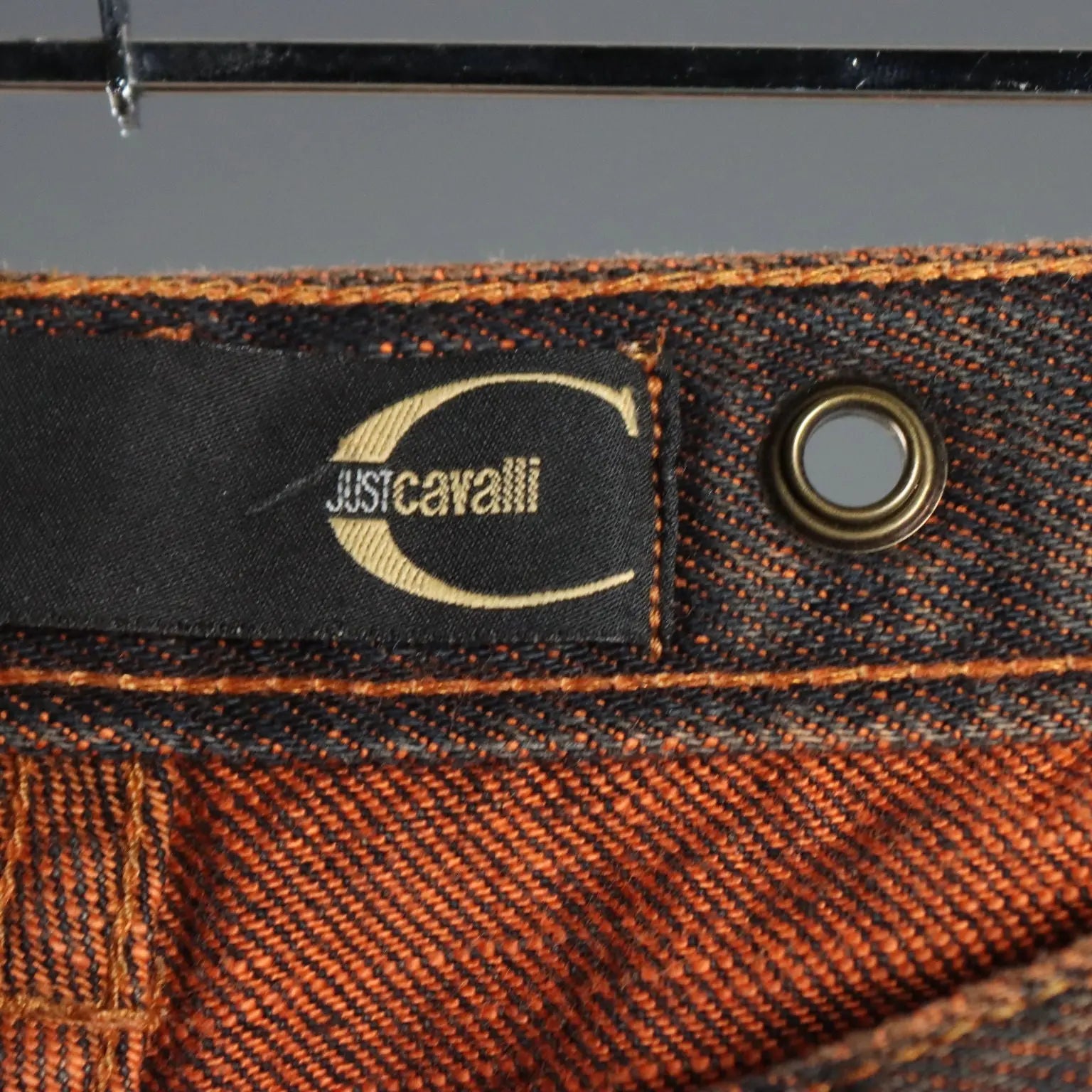 Y2K Just Cavalli Jeans with Gradient and Studs UK Size 10 Second Hand