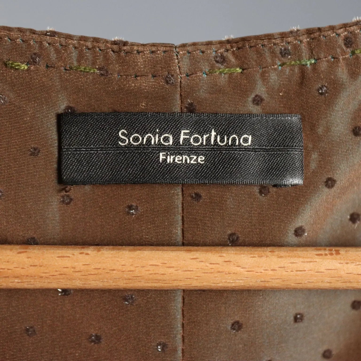 Sonia Fortuna Brown Silk Cocktail Dress UK Size 14 Second Hand