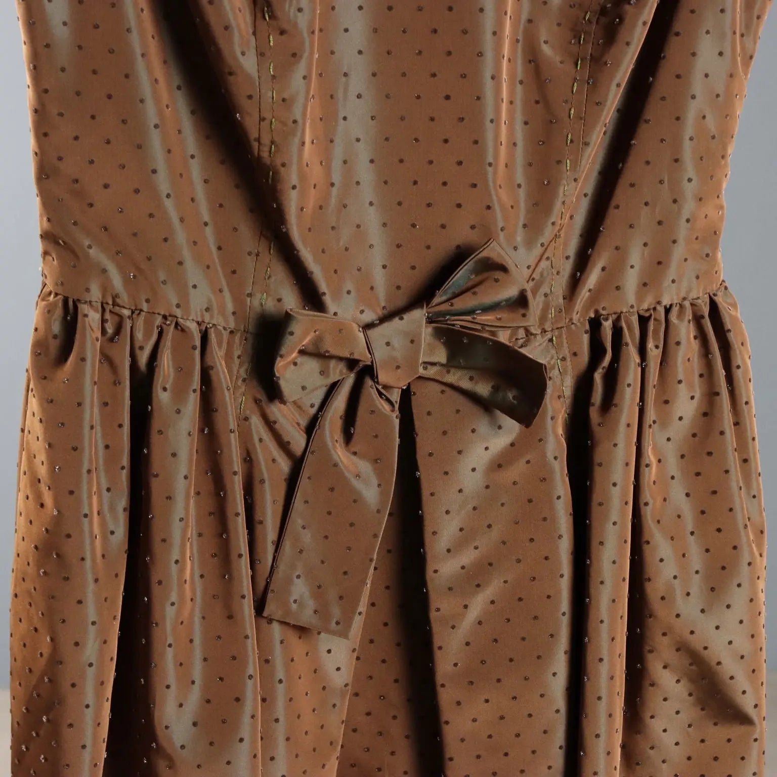 Sonia Fortuna Brown Silk Cocktail Dress UK Size 14 Second Hand